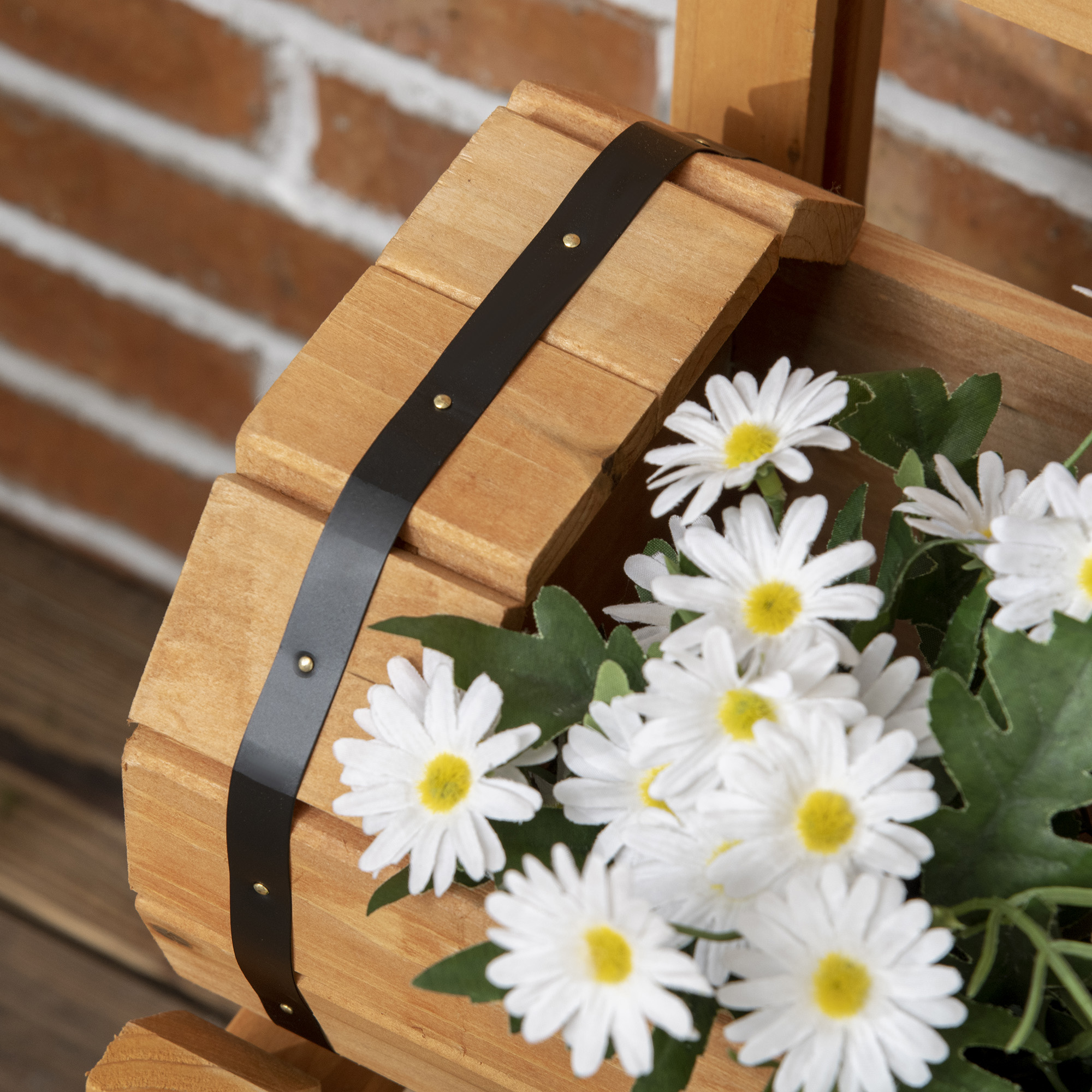 Hochbeet im rustikalen Design, Pflanzentrog, inkl. Rankhilfe, wetterbeständig, behandeltes Massivholz