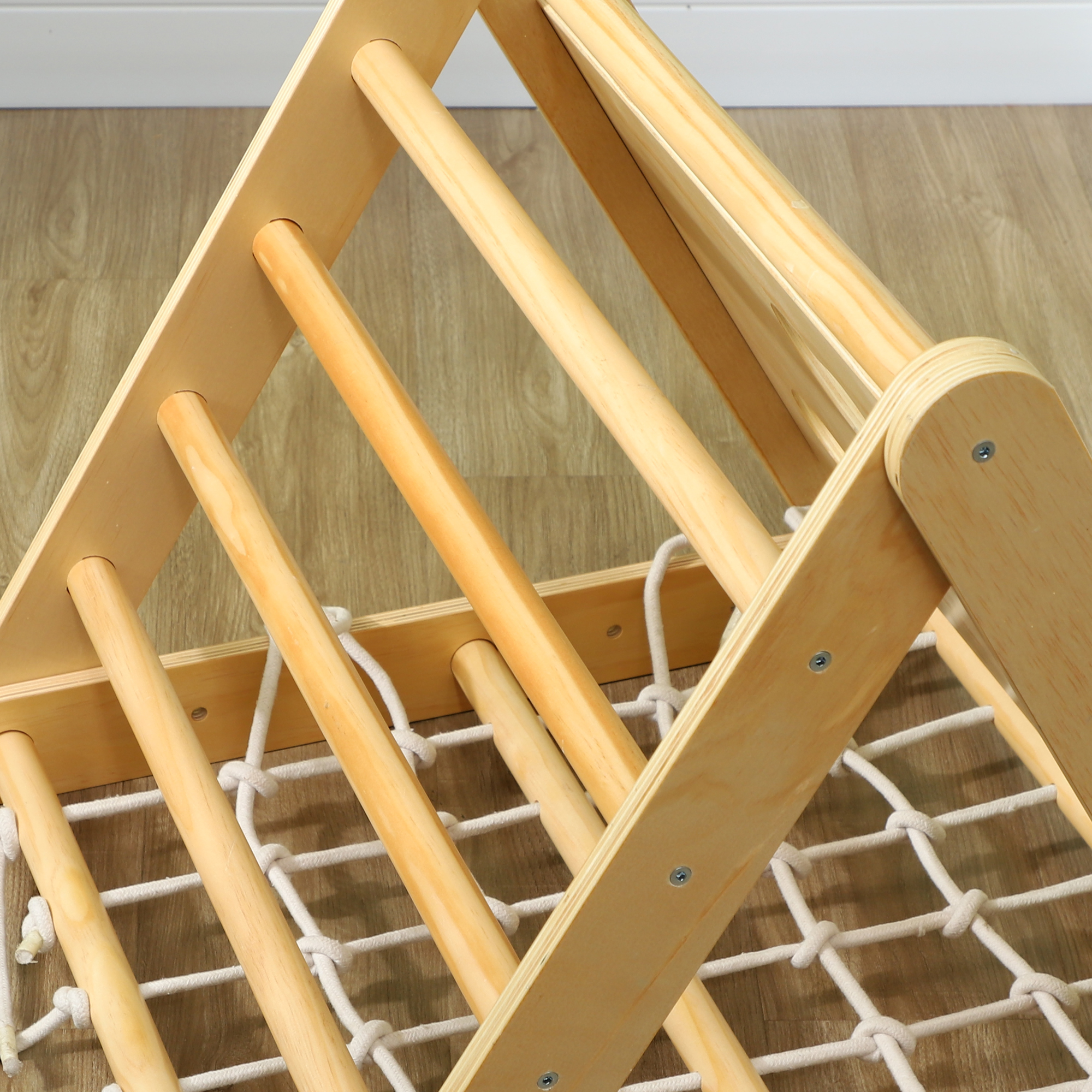 Klettergerüst Indoor, 7 in 1 Kletterdreieck mit Rutsche, Kletterbogen, Mehrfarbig