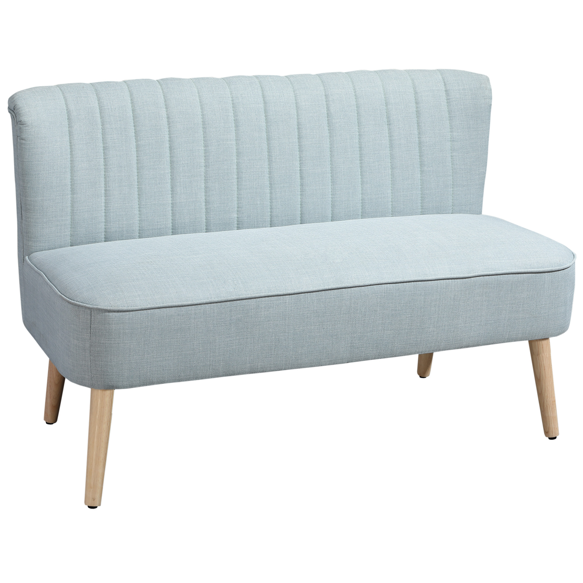 2-Sitzer Sofa, weiche Polsterung, pflegeleichter Bezug, bis 220 kg, 117 x 56,5 x 77 cm, Hellgrün
