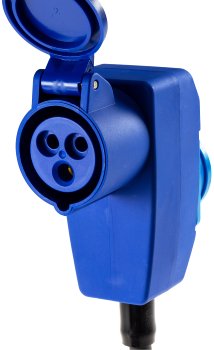 CEE Adapter 90° Winkel mit Steckdose / 230V, H07RNF 3G2,5, 1,5m Kabel