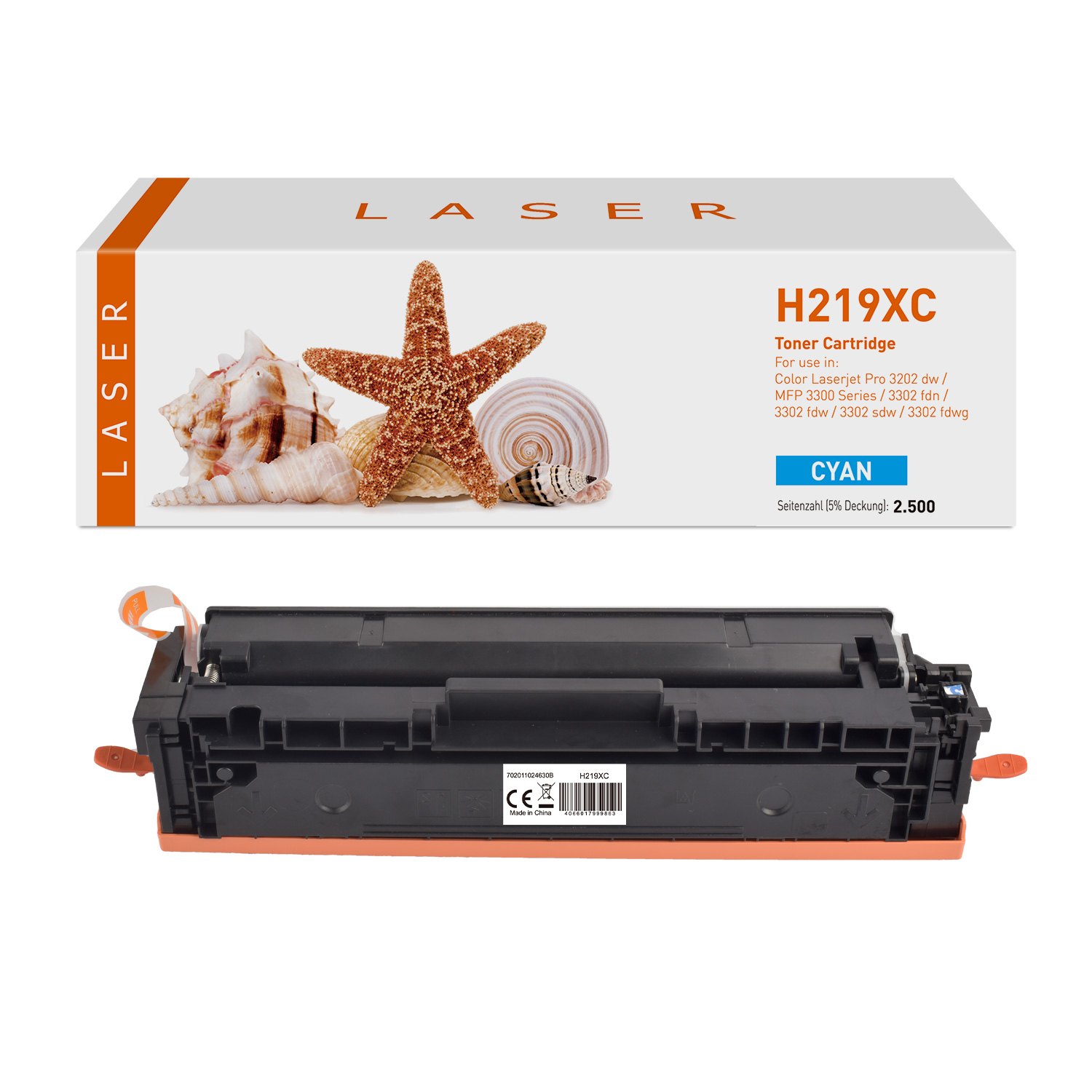 219X alternativ Toner cyan für HP / W2191X / 2.500 Seiten
