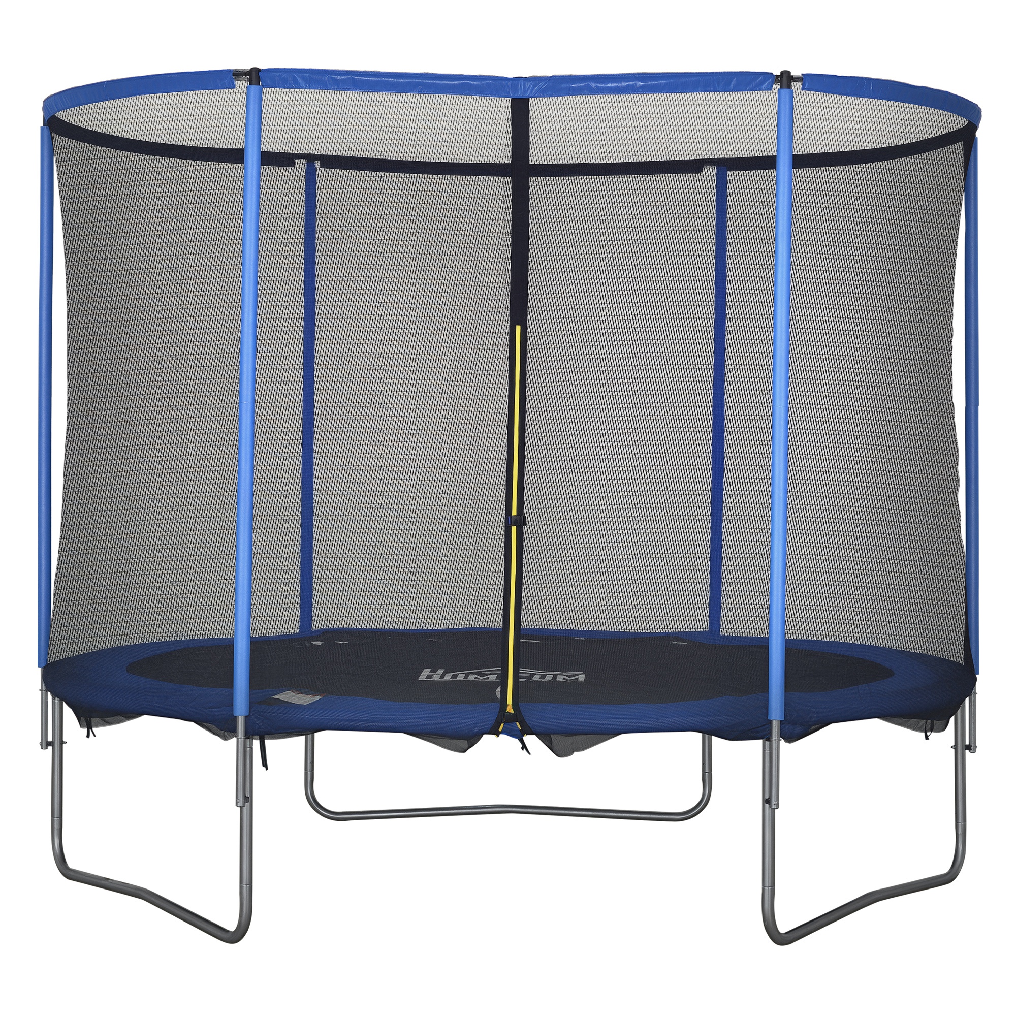Trampolin mit Sicherheitsnetz Gartentrampolin für Innen- und Außenbereich Fitnesstrampolin für Jugendliche und Erwachsene Stahl Blau+Schwarz bis 113,6 kg Ø305 x 248H cm