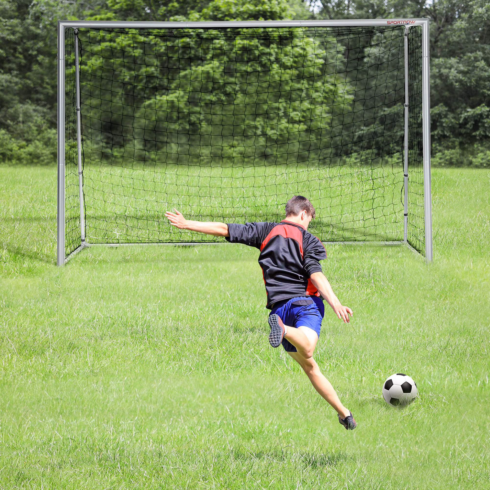 Fußballtor wetterfest, robustes Netz, stabiler Metallrahmen, einfacher Aufbau, 300 x 200 x 120 cm
