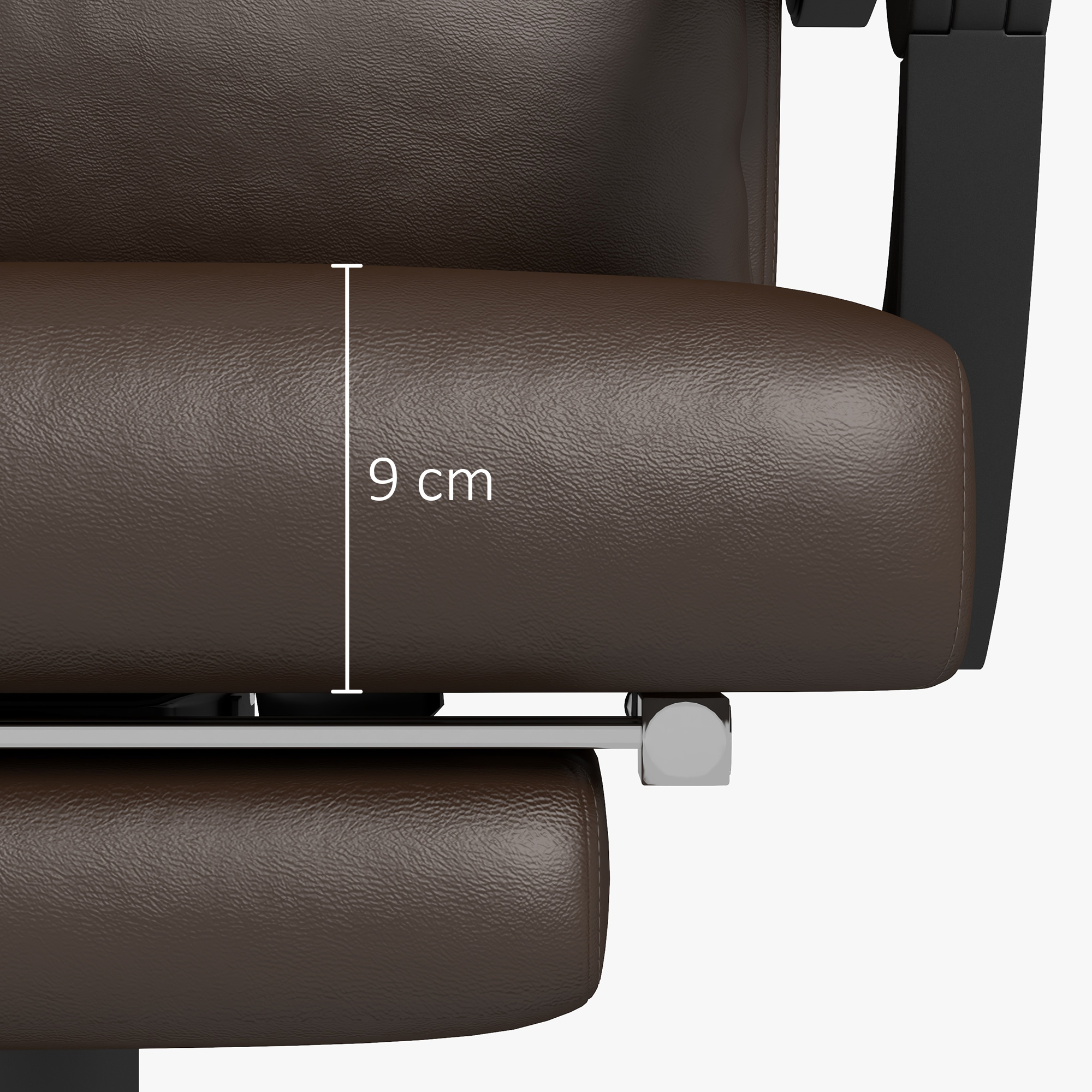 Bürostuhl mit Massagefunktion, Ergonomischer Schreibtischstuhl mit Liegefunktion, Kopfkissen, höhenverstellbar, Braun