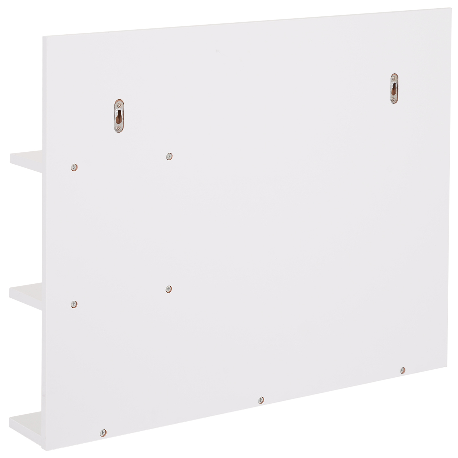 Badspiegel mit 3 Ablagen, Wandspiegel, Badezimmerspiegel, Spiegelregal für Badezimmer, Weiß, 60 x 10 x 48 cm