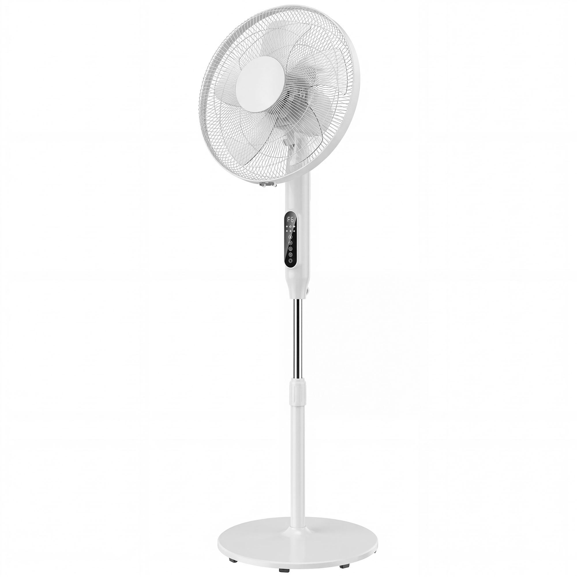 Standventilator mit 15-Stunden-Timer, 85° Oszillation, LED-Bedienfeld, Fernbedienung, weiß