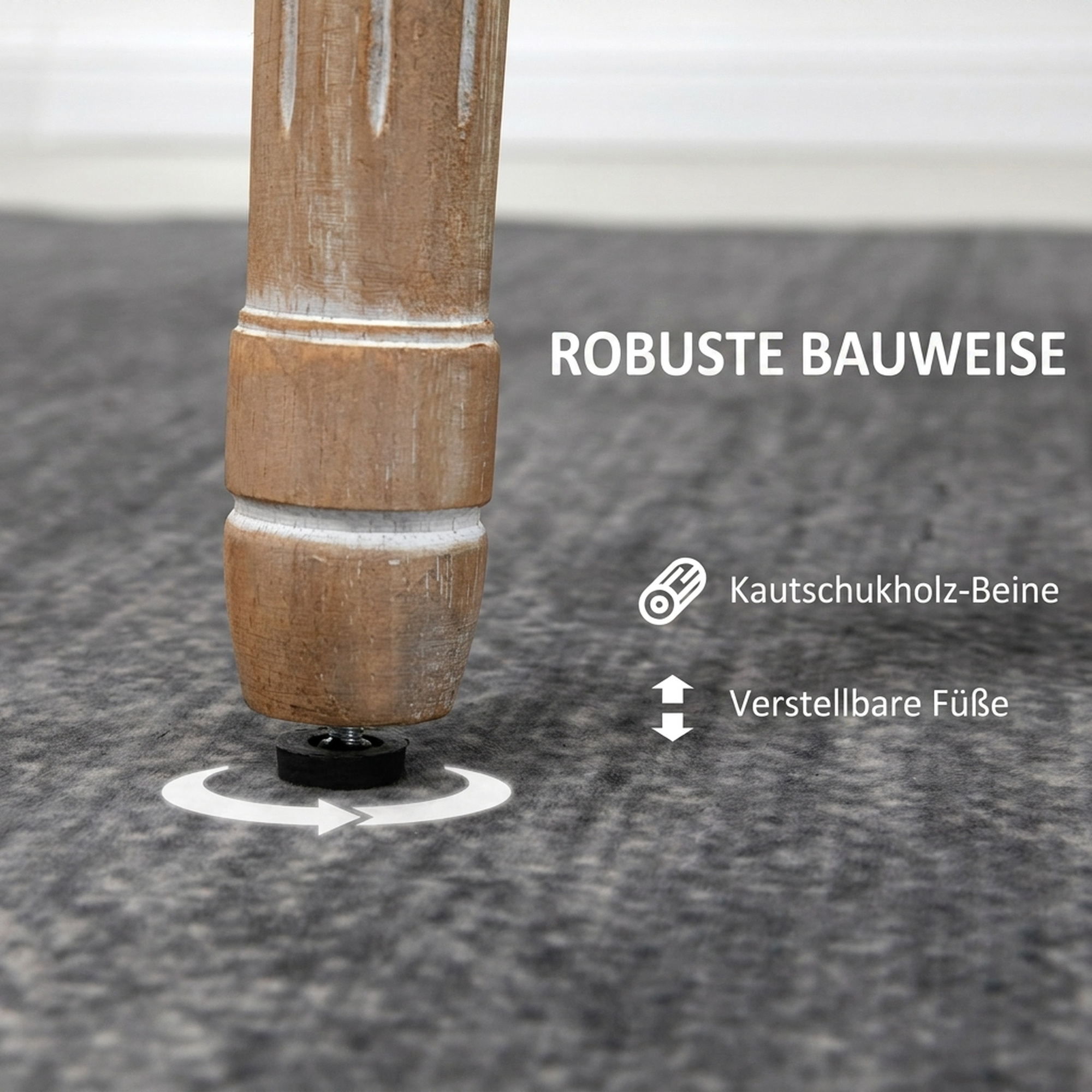 Esszimmerstühle 2er Set Küchenstuhl mit Rückenlehne, Leinenoptik für Esstisch, Grau+Natur