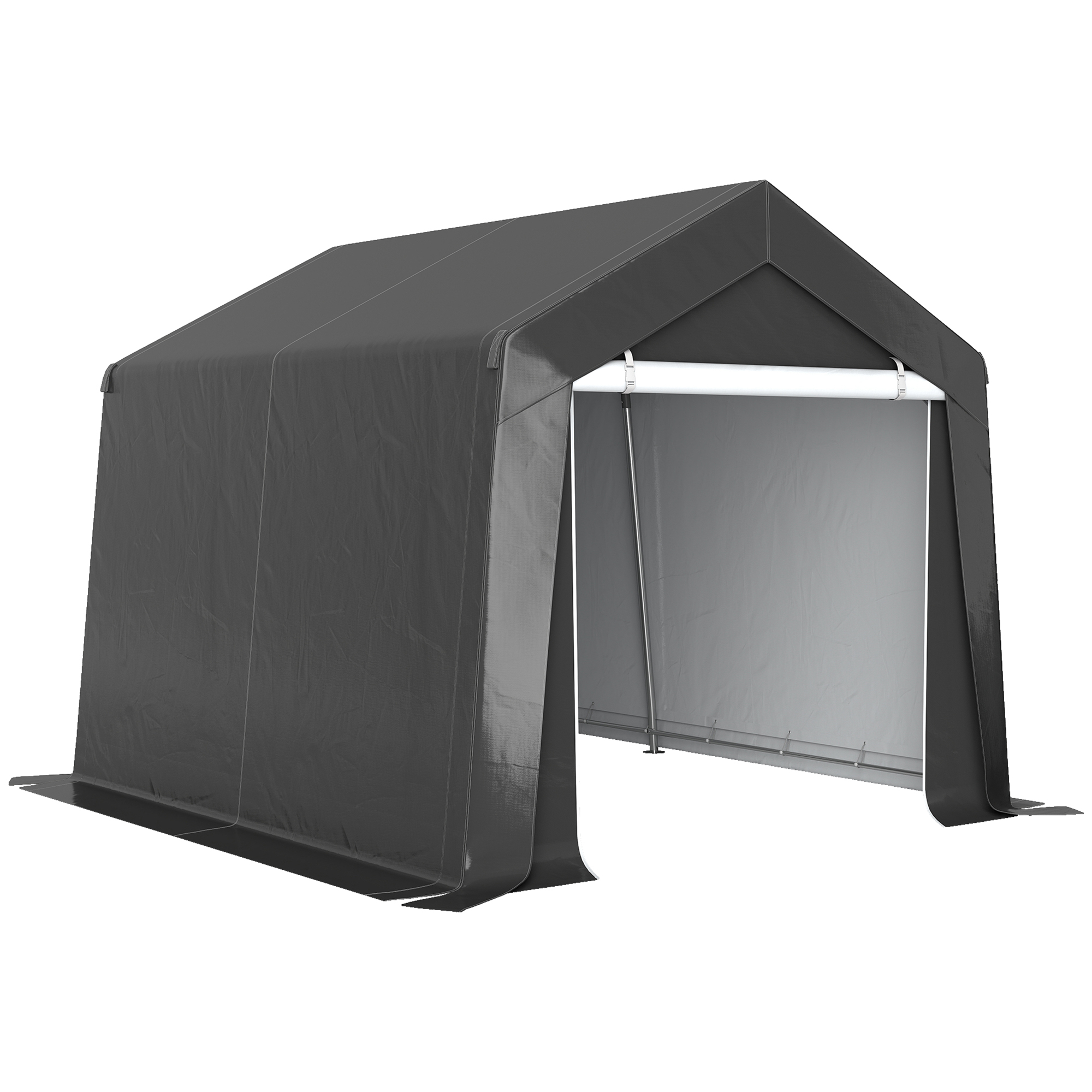 Carport Zeltgarage 3x3 m Wasserdicht Garagenzelt mit Rolltür Belüftungsfenster Verlängerte Kanten Dunkelgrau