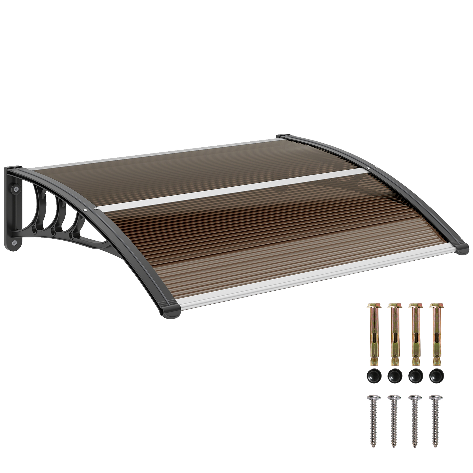 Vordach Haustürvordach 75 x 100 cm Pultvordach Überdachung Polycarbonat Braun Vordach Haustürvordach 75 x 100 cm Pultvordach Überdachung Polycarbonat Braun
