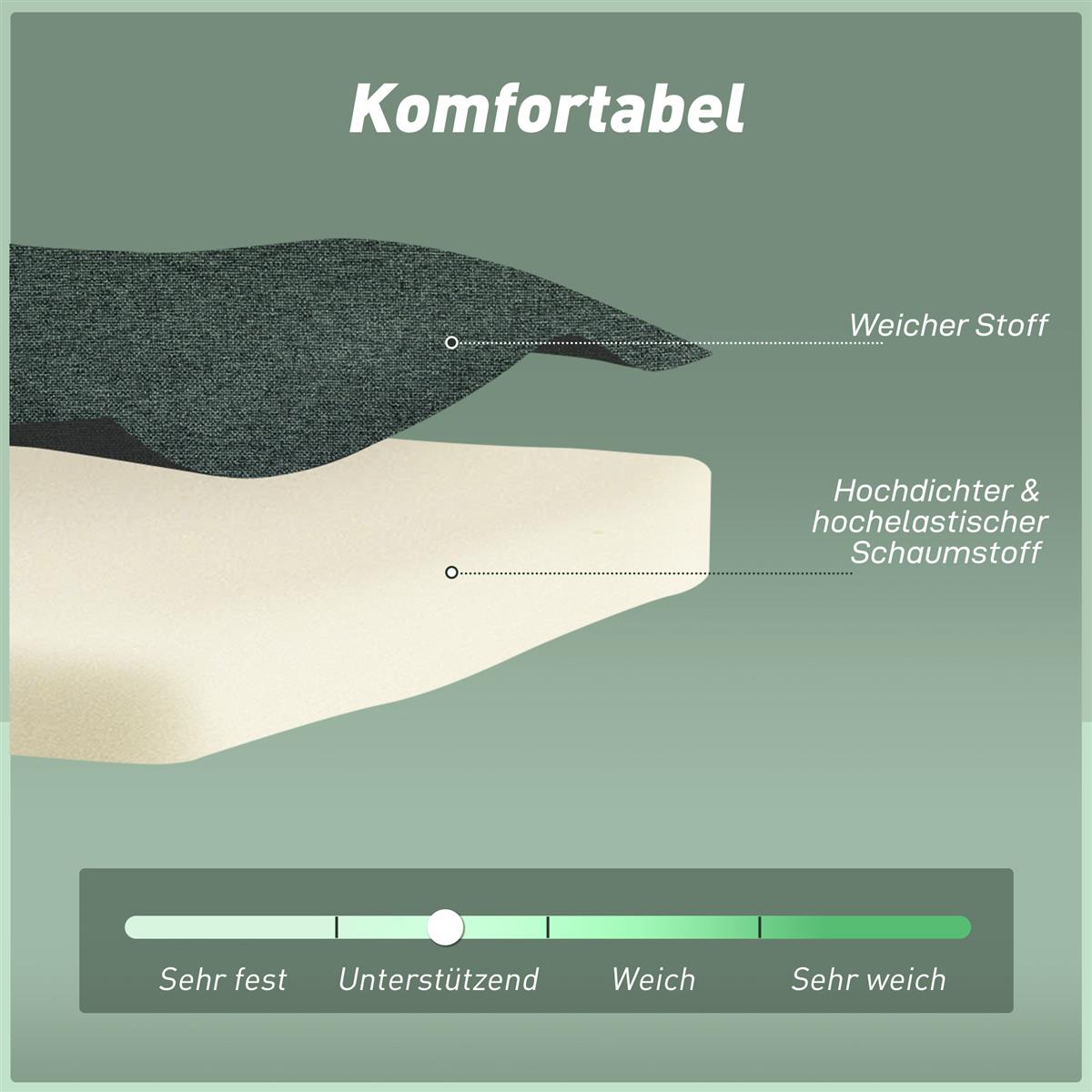 3-in-1 Schlafsessel mit Bett-Funktion, Liegesessel, verstellbare Rückenlehne, Buchenholzbeine, Kissen, Dunkelgrün