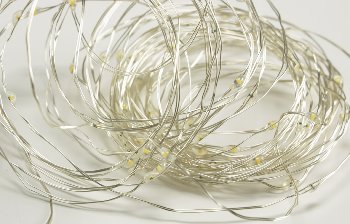 LED Batterie-Lichterkette "SilverWire80", 80 micro LEDs, 8m, warmweiß, IP44