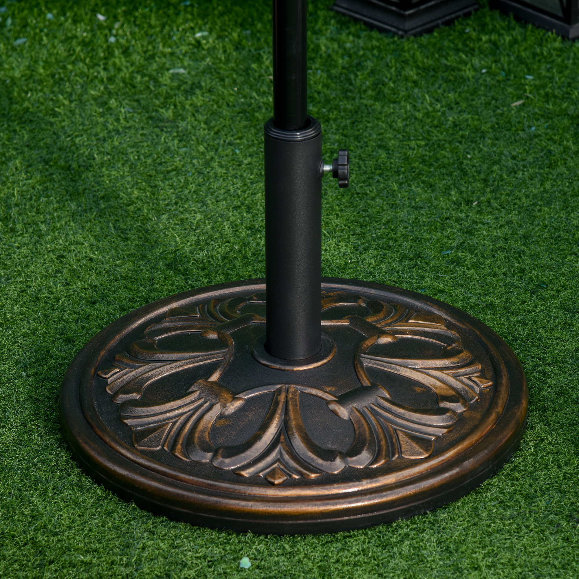 Sonnenschirmständer 13 kg Schirmständer Schirmstangen mit 35 mm/38 mm/48 mm Durchmesser Schirmhalter für Garten, Balkon, Antik Bronze