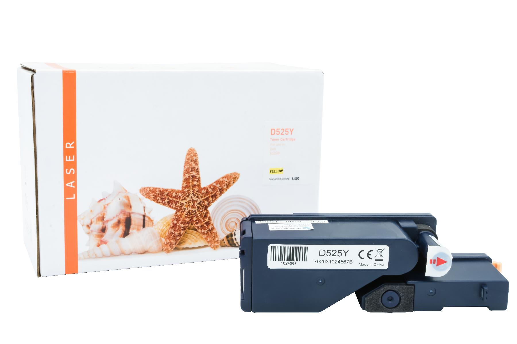 DELLE525Y alternativ Toner yellow für Dell / MWR7R / 1.400 Seiten DELLE525Y alternativ Toner yellow für Dell / MWR7R / 1.400 Seiten
