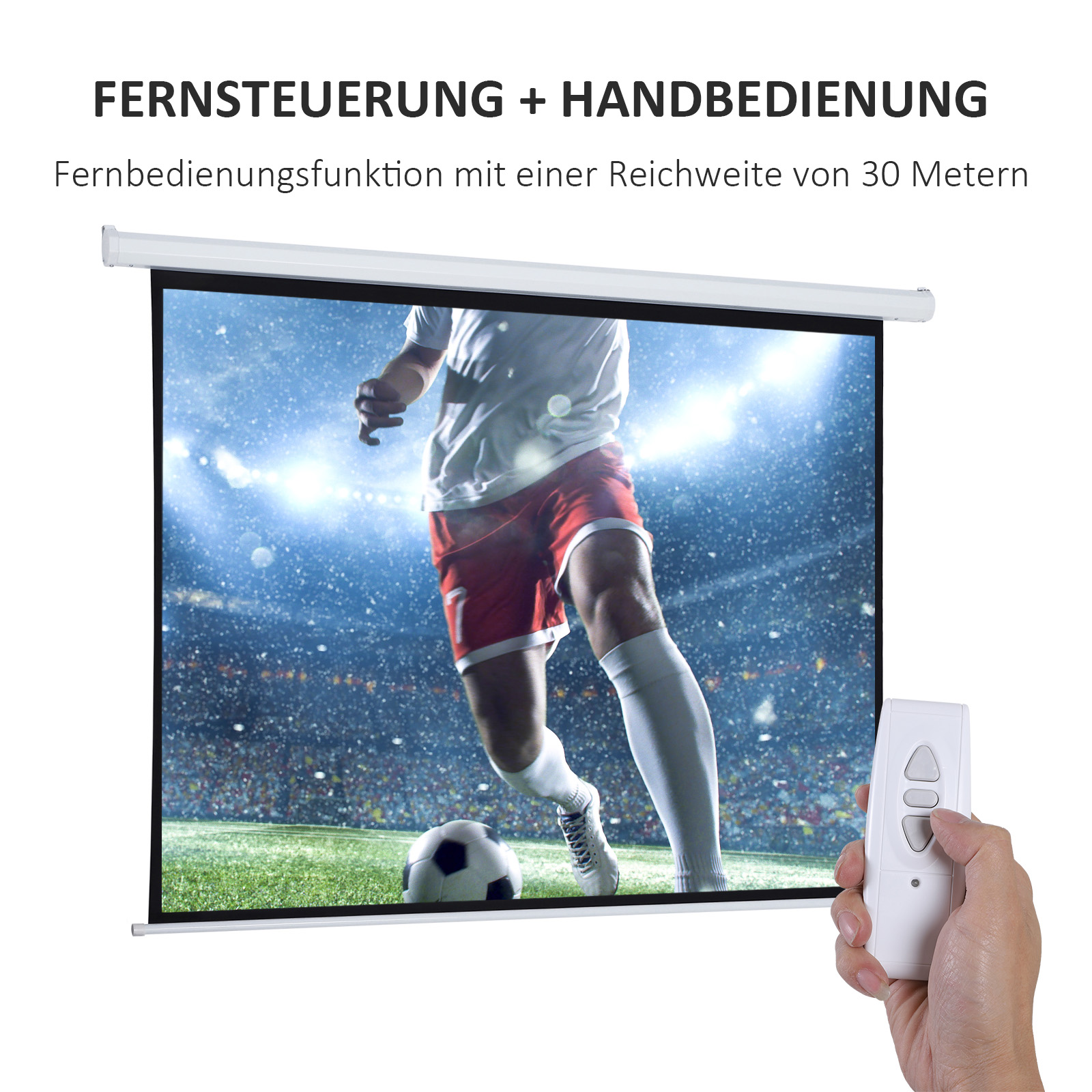 Beamer-Leinwand, Projektionsleinwand, 100 Zoll, 4:3, 203x152 cm, Weiß