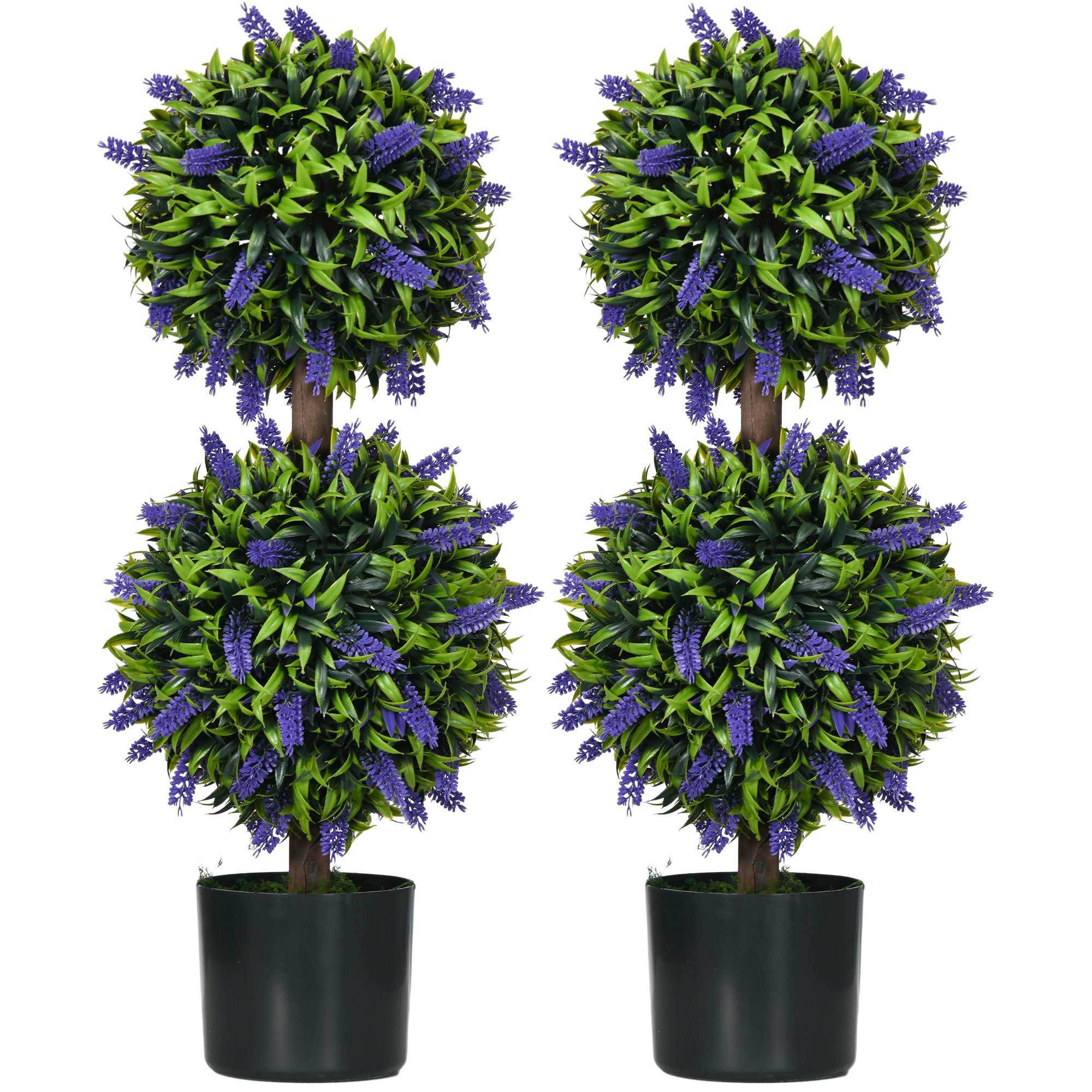 2er-Set künstliche Pflanzen, UV-beständige Kunstpflanze im Blumentopf, 70 cm Zimmerpflanze für Wohnzimmer, Garten