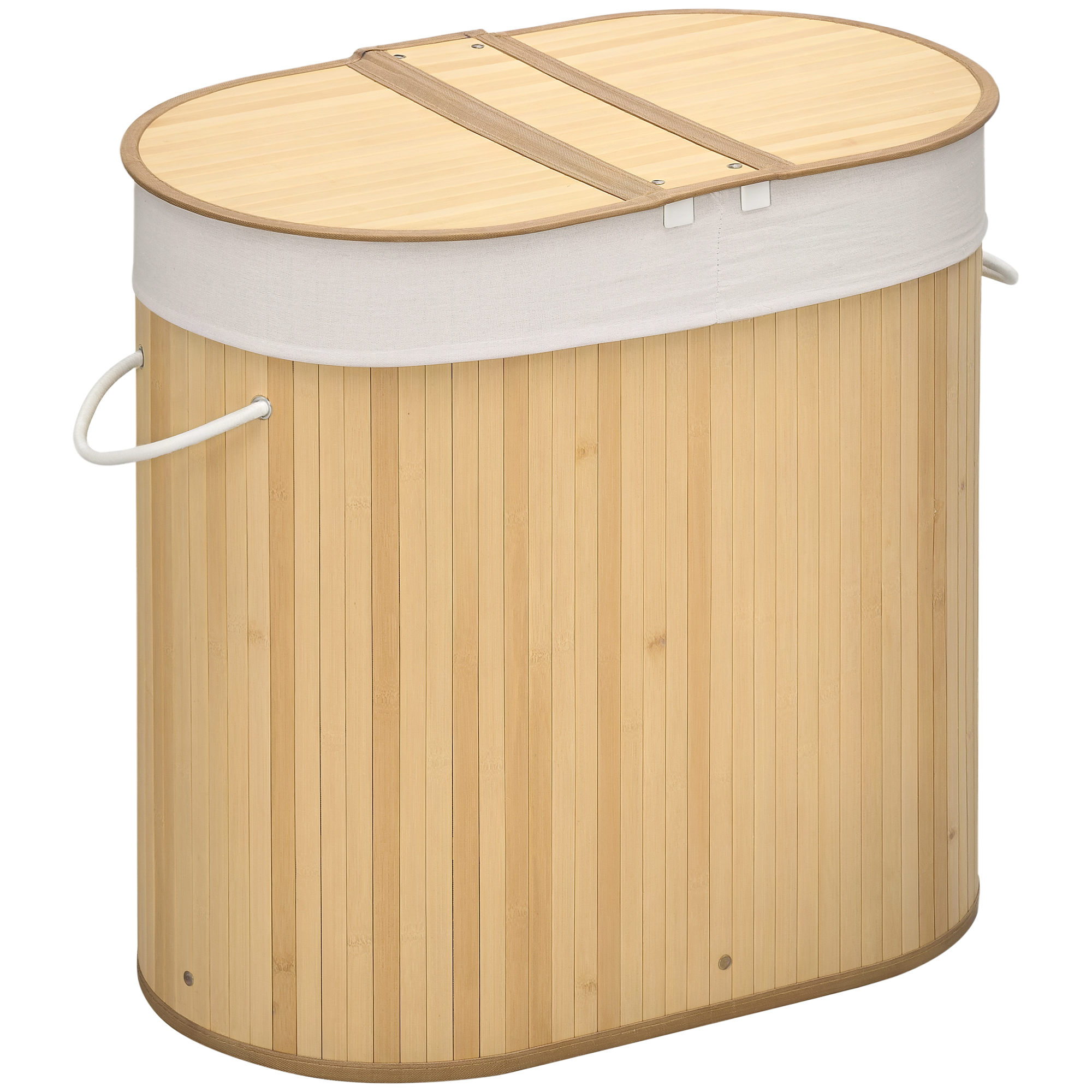 Wäschekorb 100L mit herausnehmbaren Wäschebank 62,5 cm x 37 cm x 60,5 cm Natur + Weiß Wäschekorb 100L mit herausnehmbaren Wäschebank 62,5 cm x 37 cm x 60,5 cm Natur + Weiß