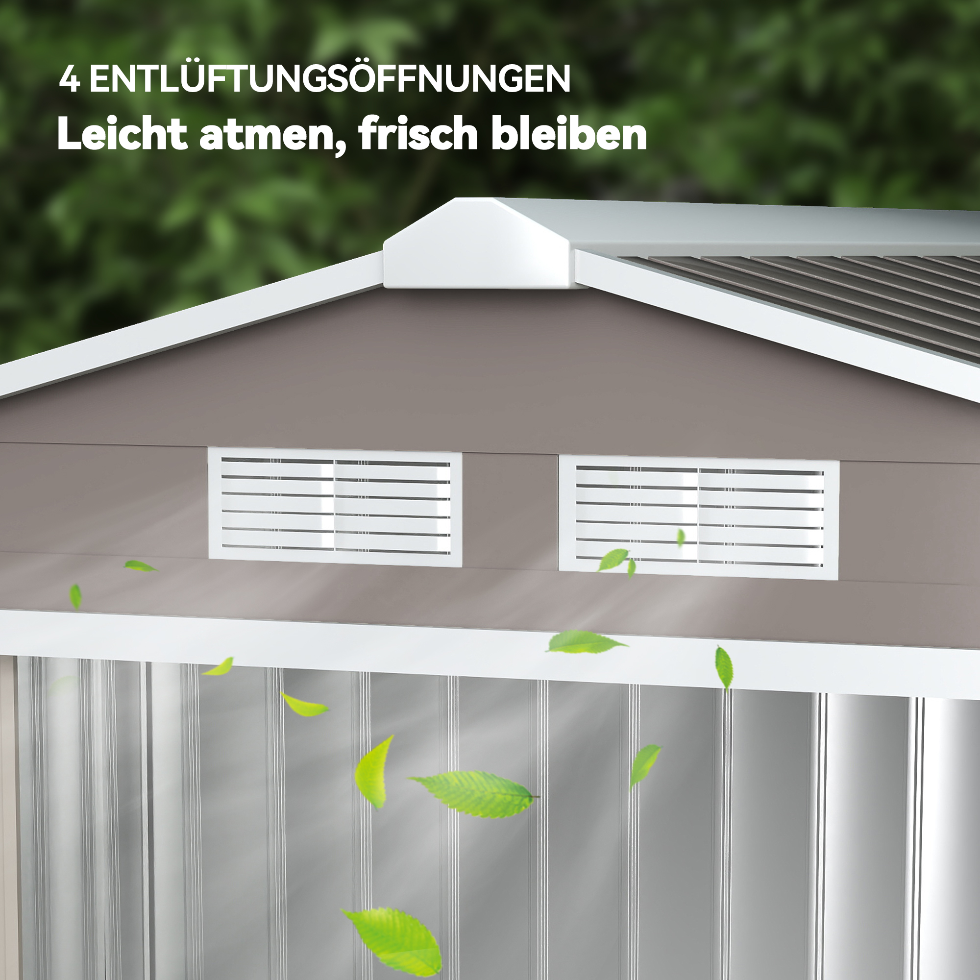 Geräteschuppen mit Schiebetüren 2,13 x 1,30 x 1,85cm Metall Grau