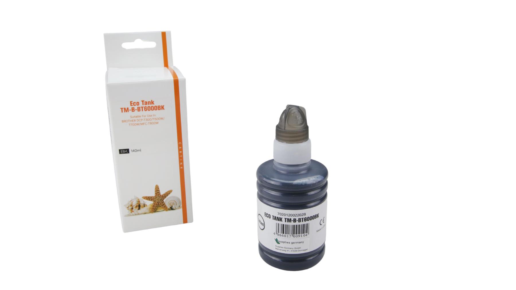 BT6000BK Eco Tank Nachfüllflasche black für Brother / BT6000BK / 140ml BT6000BK Eco Tank Nachfüllflasche black für Brother / BT6000BK / 140ml