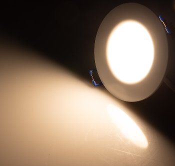 LED-Einbauleuchte "Flat-30 FR-R" 3000K, Ø85x30mm, 5W, 460lm, IP44, rund, weiß