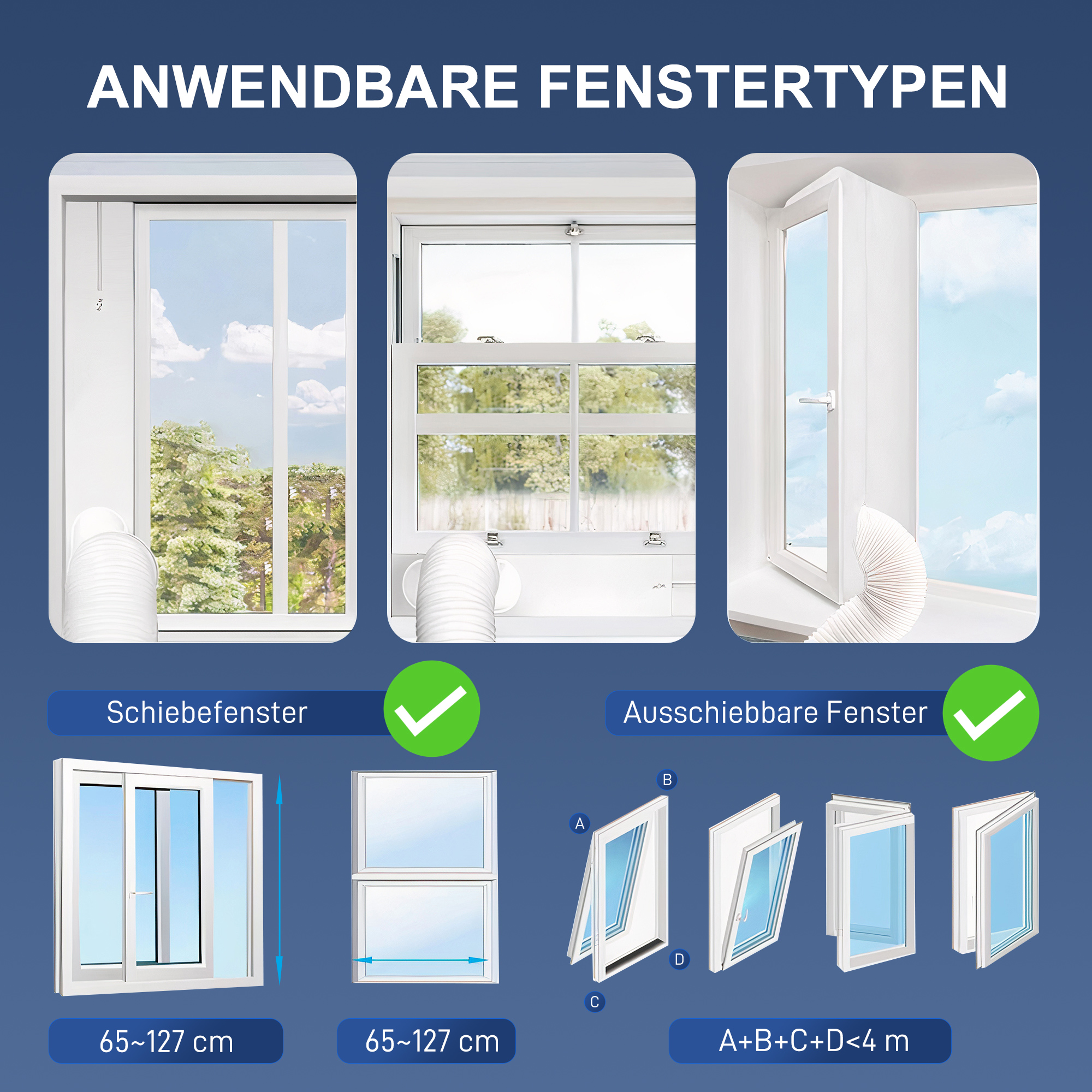 3-in-1 Klimaanlage, Ventilator mit LED-Anzeige, waschbarer Filter, Timer, Weiß