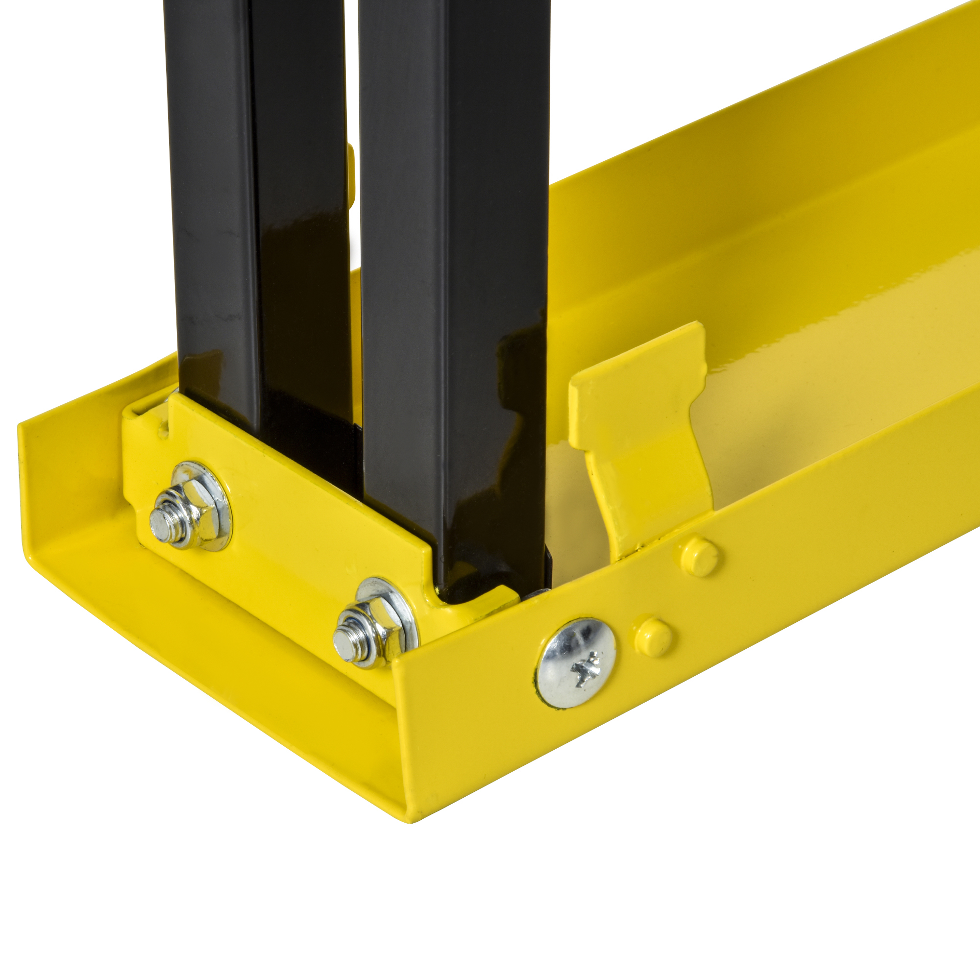 2er-Set Sägepferd Arbeitsbock Unterstellbock Klappbar rutschfest Stahl Gelb Schwarz 100 x 49 x 62-90 cm Belastbarkeit 100 kg