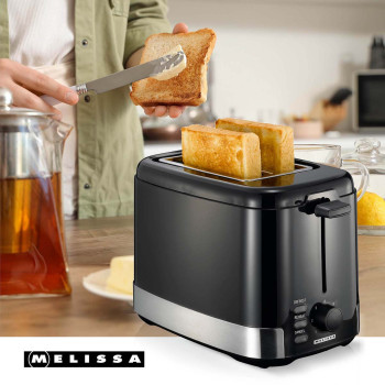 Hochkant-Toaster 2 Scheiben 800W schwarz/Edelstahl