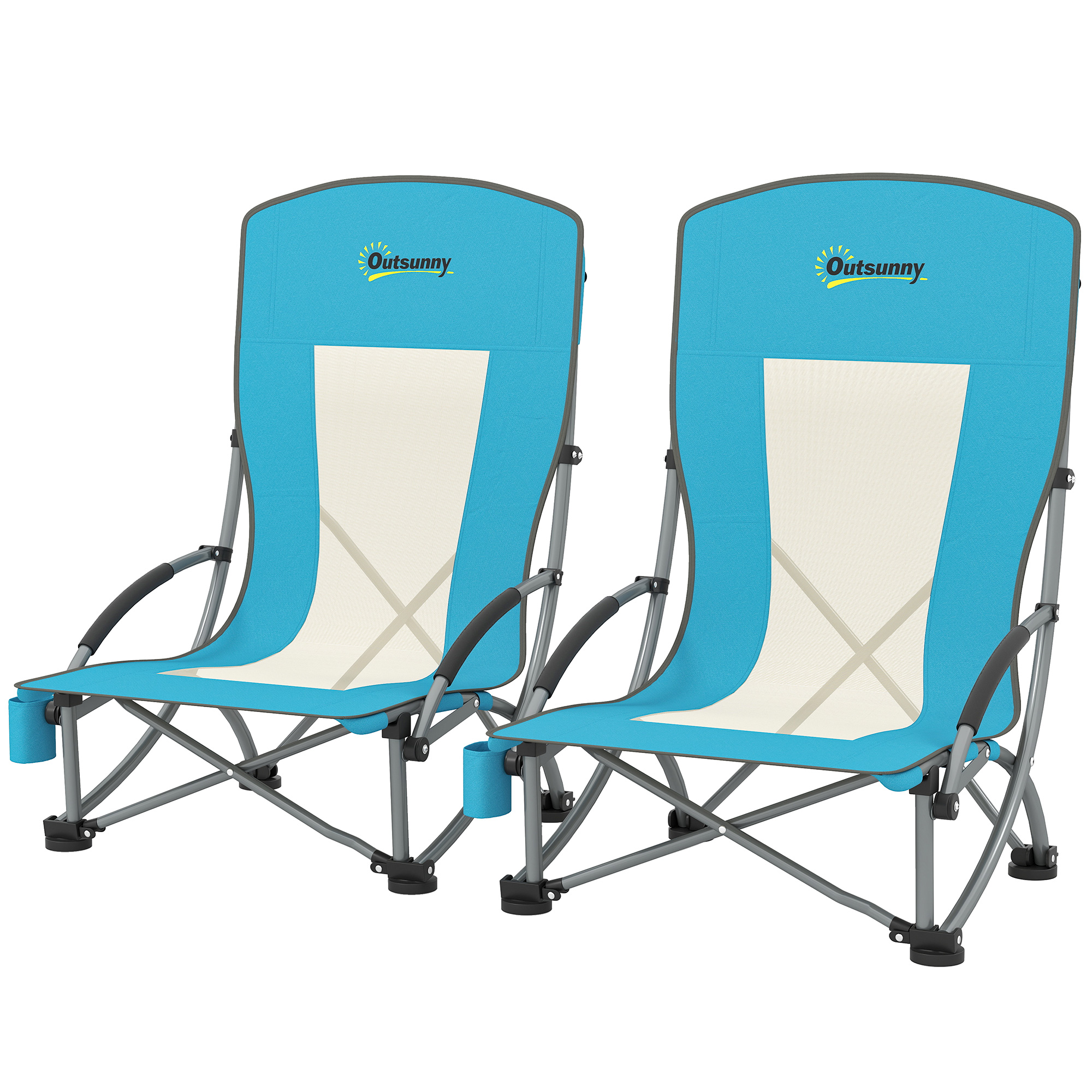 2er Set Campingstühle klappbar Campingstuhl mit Getränkehalter Netzrückenlehne bis 120 kg Blau 2er Set Campingstühle klappbar Campingstuhl mit Getränkehalter Netzrückenlehne bis 120 kg Blau