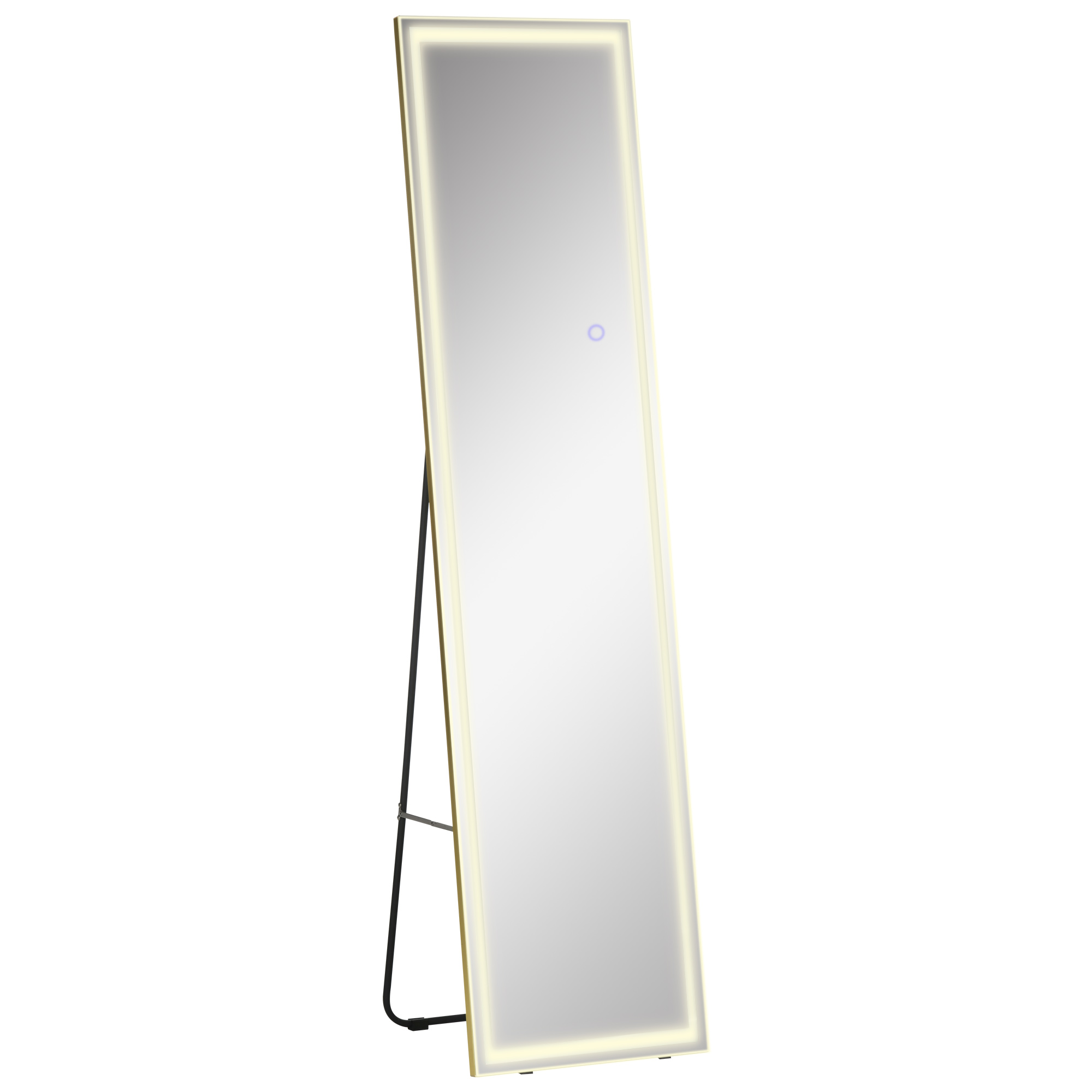 2 in 1 Ganzkörperspiegel mit LED-Licht, freistehend, wandmontiert, dimmbar, 40 cm x 37 cm x 156,5 cm, Silber 2 in 1 Ganzkörperspiegel mit LED-Licht, freistehend, wandmontiert, dimmbar, 40 cm x 37 cm x 156,5 cm, Silber