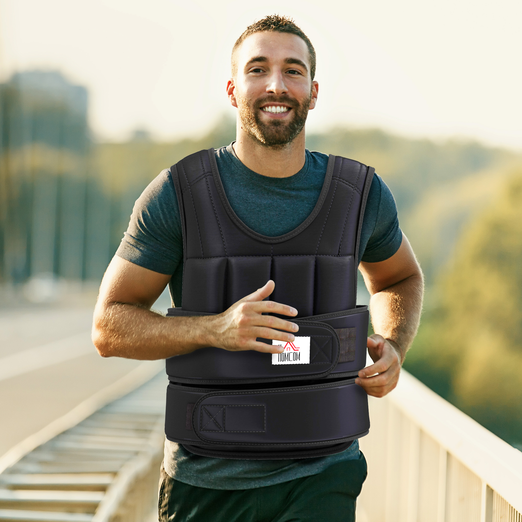 Gewichtsweste 10 KG verstellbare Trainingsweste mit herausnehmenbar Gewichten Schwarz