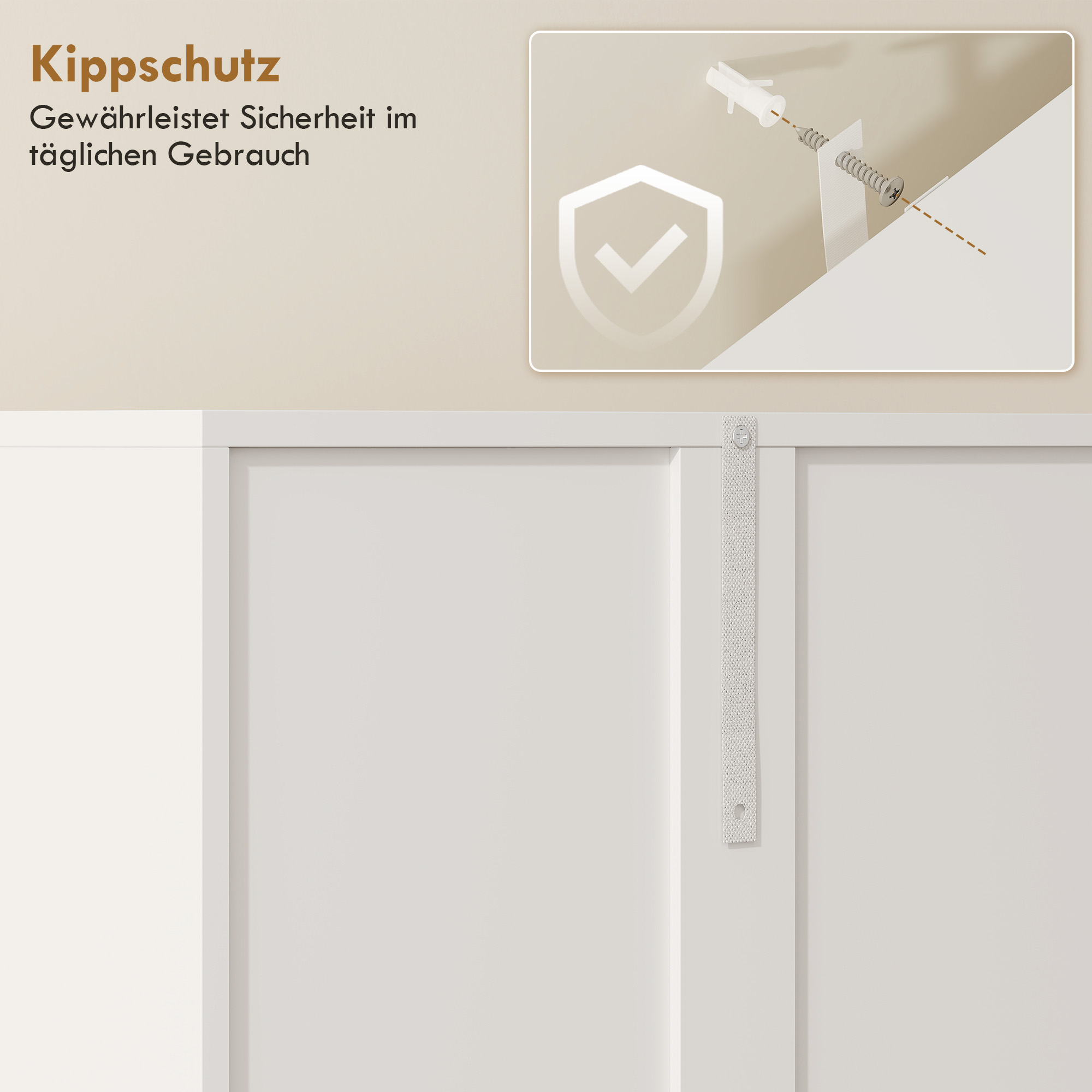 174cm hoher Badezimmerschrank mit ausklappbarem Wäschekorb und Soft-Close-Türen, Weiß