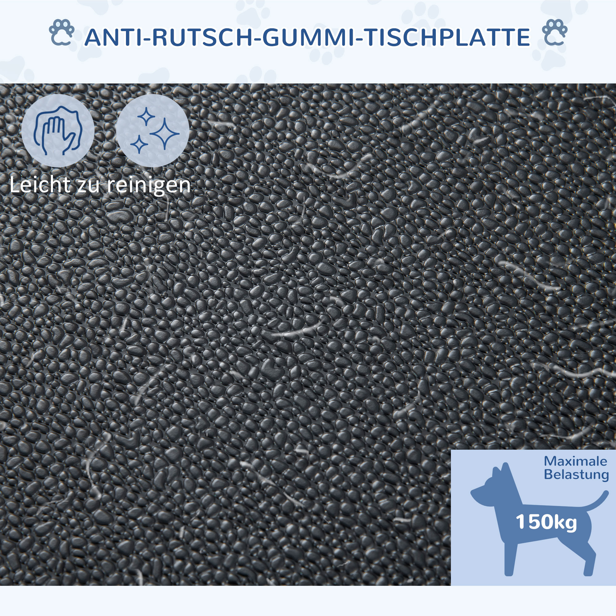 Trimmtisch für Hunde Hundepflegetisch klappbar, Haustierpflegetisch mit höhenverstellbarem Galgen, Schlingen, rutschfest Oberfläche, Schertisch bis 150 kg, 91,5 x 61,5 x 76 cm, Schwarz