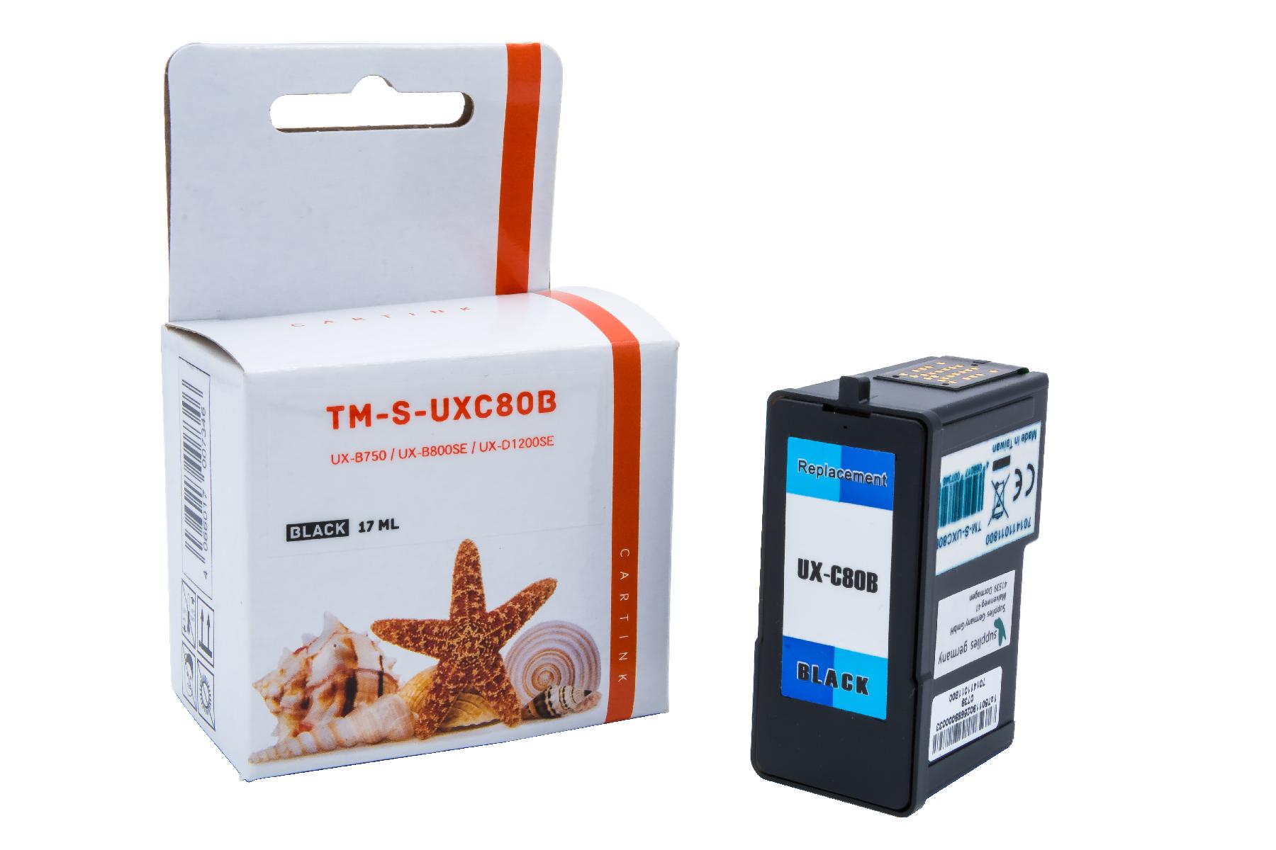 UXC80B Refill Tinte black für Sharp / UXC80B / 17ml