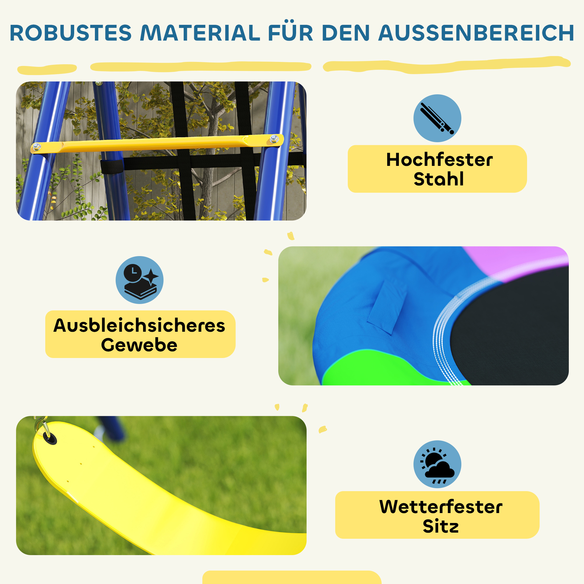 Kinderschaukel-Set, Stahl, 3-8 Jahre, 6-in-1-Design, Bunt