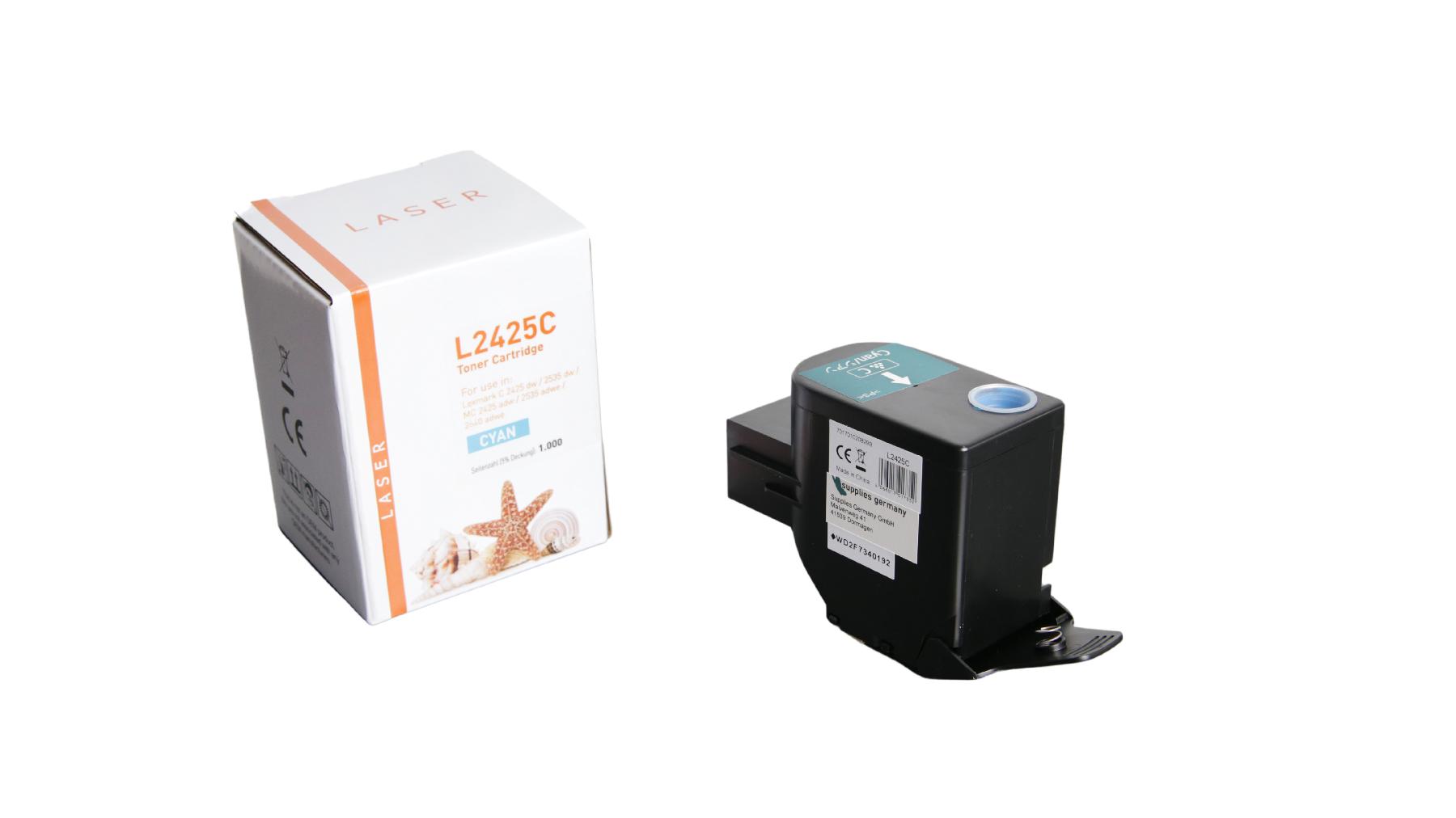 C2425C alternativ Toner cyan für Lexmark / C2320C0 / 1.000 Seiten C2425C alternativ Toner cyan für Lexmark / C2320C0 / 1.000 Seiten