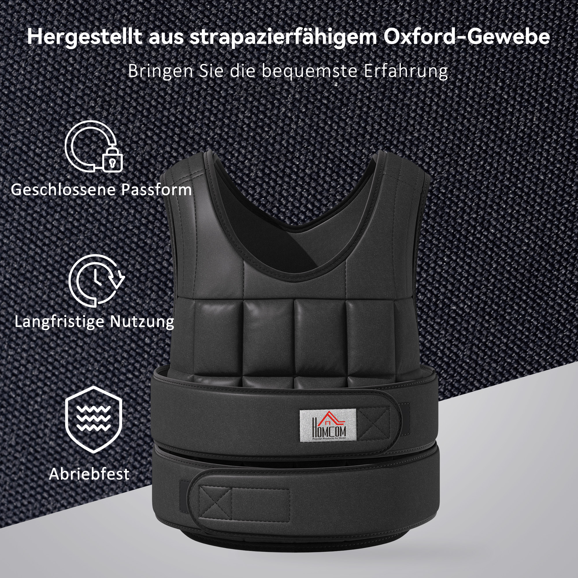 Gewichtsweste 20 KG verstellbare Trainingsweste mit herausnehmenbar Gewichten Schwarz