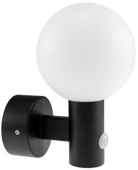 LED Wandleuchte "LAMU" mit PIR-Sensor, IP65, 15W, schwarz, 3000k / warmweiß