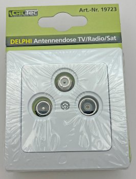 DELPHI Antennendose TV+Radio+Sat / inkl. Rahmen, UP, weiß