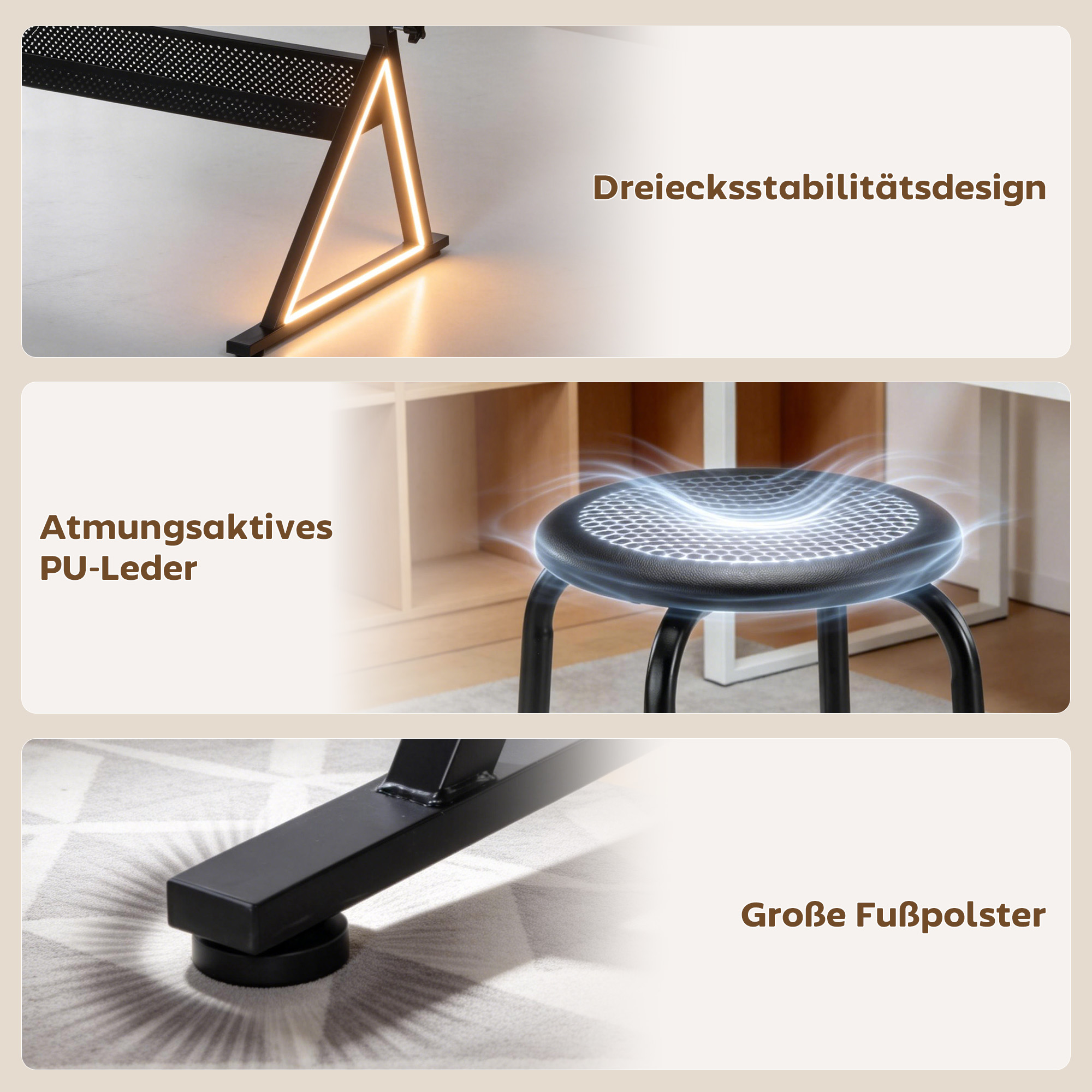 höhenverstellbarer Zeichentisch, Arbeitstisch mit Hocker und Schubladen, Weiß