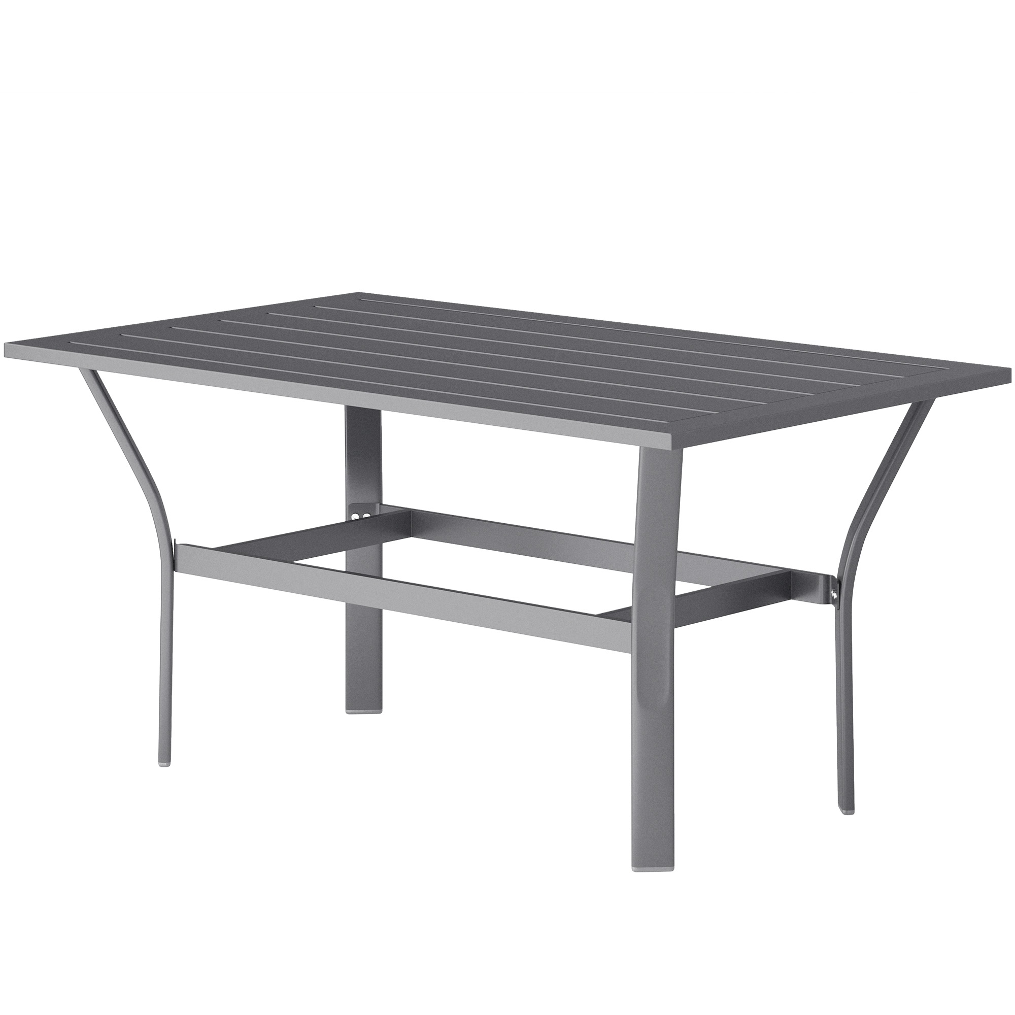 Beistelltisch Metall Balkontisch mit Lamellendesign wetterfest Kaffeetisch Gartentisch 91,5 x 55 x 45 cm Dunkelgrau Beistelltisch Metall Balkontisch mit Lamellendesign wetterfest Kaffeetisch Gartentisch 91,5 x 55 x 45 cm Dunkelgrau