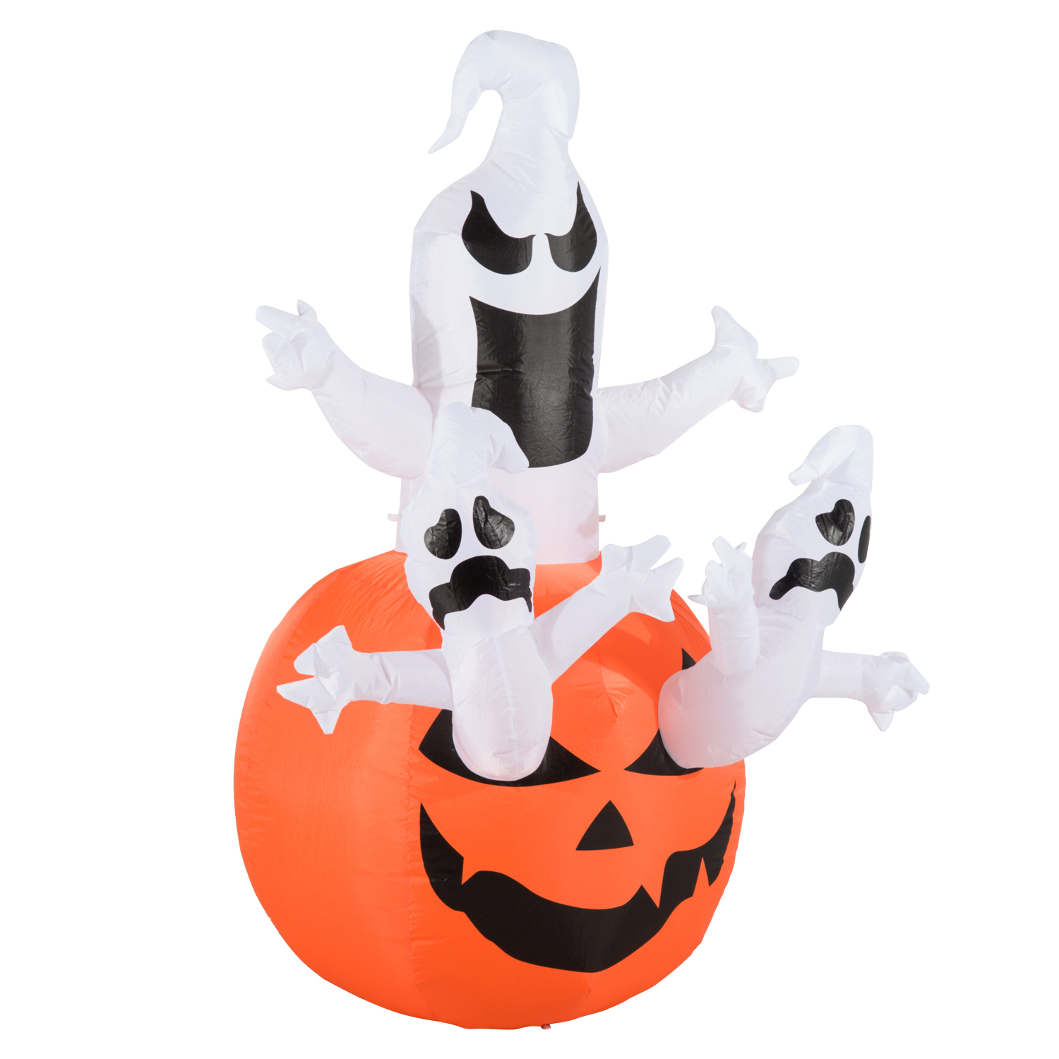 Aufblasbarer Kürbis Geist Gespenst Halloween Deko Figur Luftfigur mit LED Beleuchtung, Polyester, 120x120x180cm Aufblasbarer Kürbis Geist Gespenst Halloween Deko Figur Luftfigur mit LED Beleuchtung, Polyester, 120x120x180cm