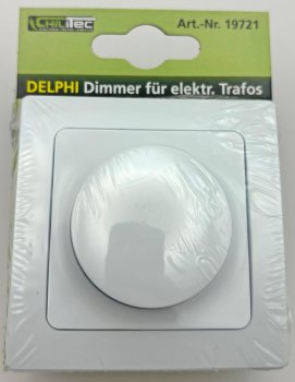 DELPHI Dimmer für elektronische Trafos / 250V~/ 300W, inkl. Rahmen, UP, weiß