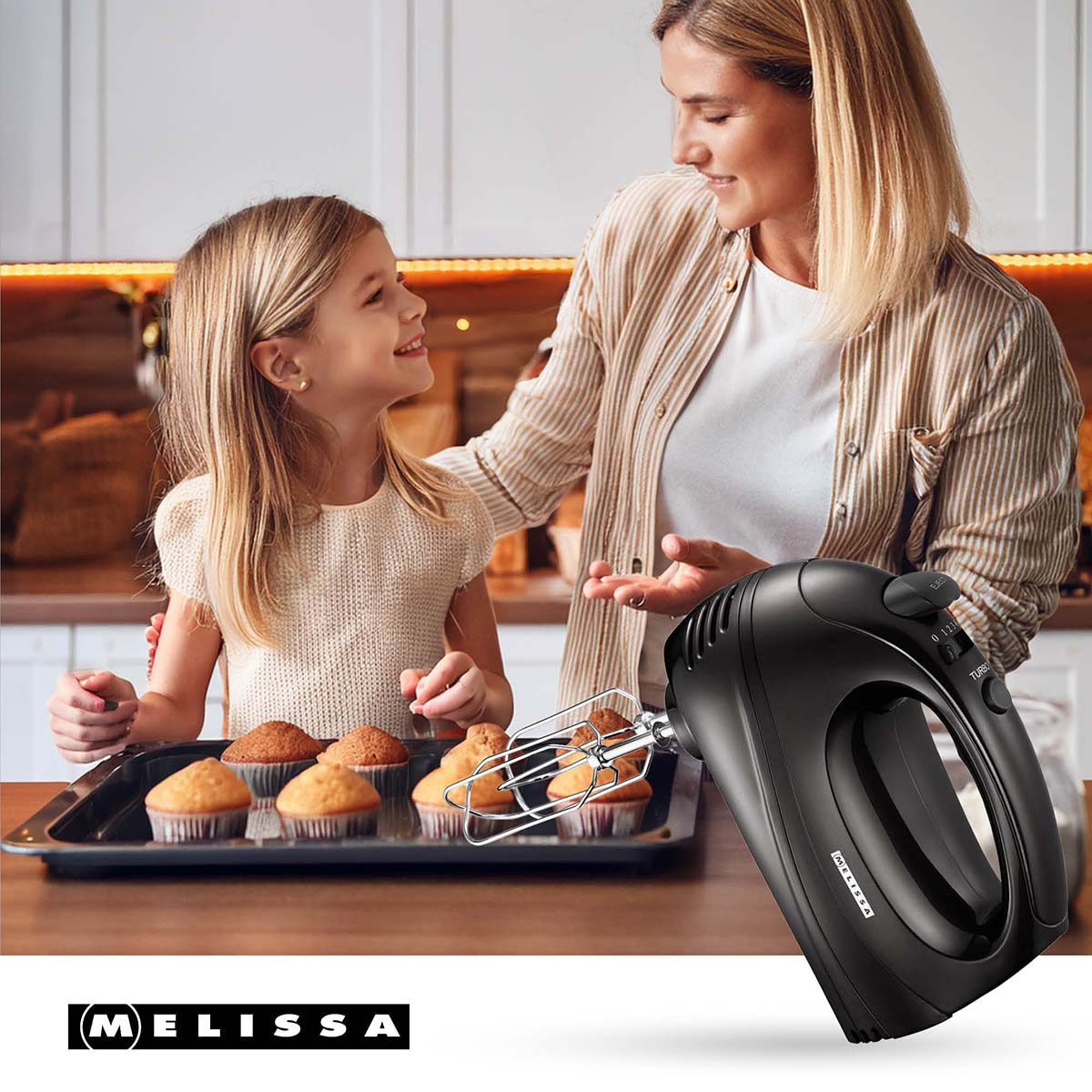 Handmixer mit Turbo 300 Watt schwarz