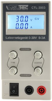 regelbares Labornetzgerät "CTL-3003", beleuchtete LCD Anzeige, 0-30V, 0-3A