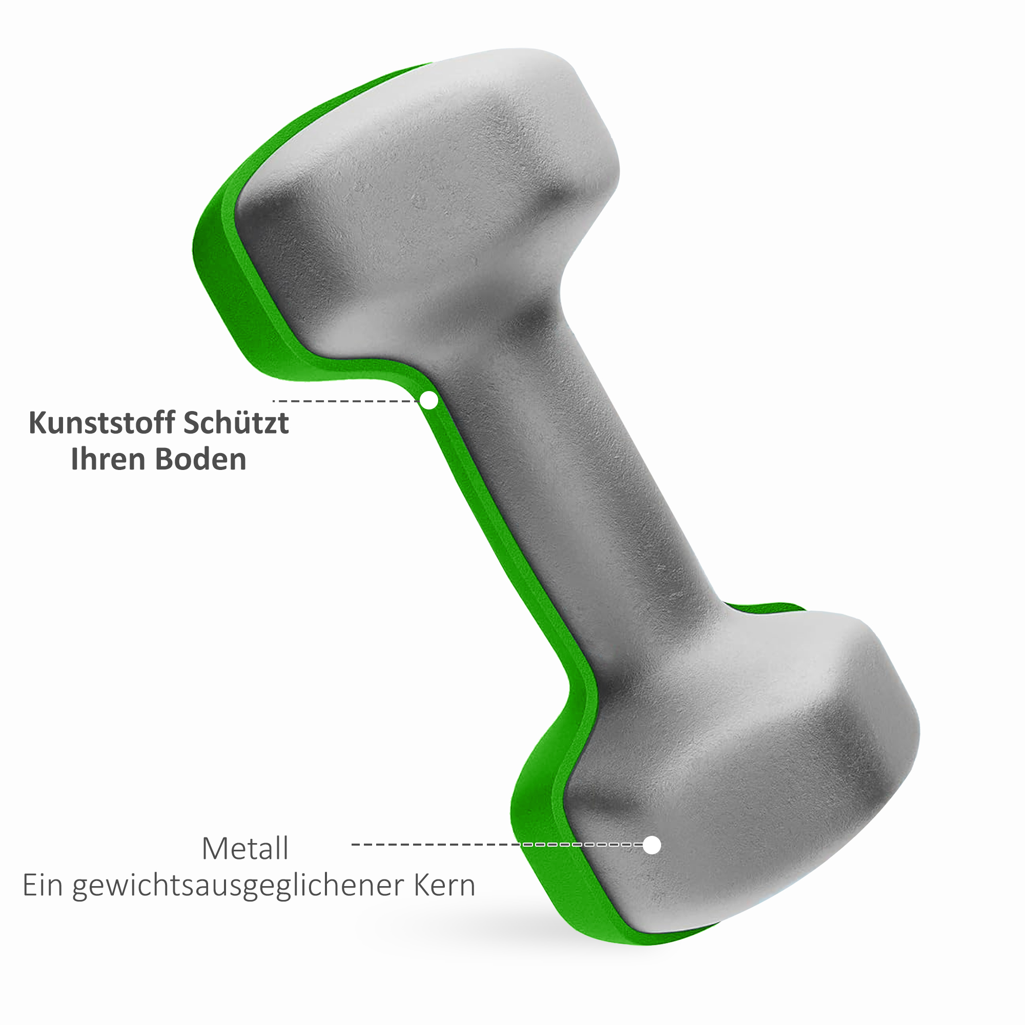 Hantelset mit Aufbewahrungsgestell, Set mit 6 Hanteln für Fitness-Training, 2 x 1kg, 2 x 2kg, 2 x 3kg