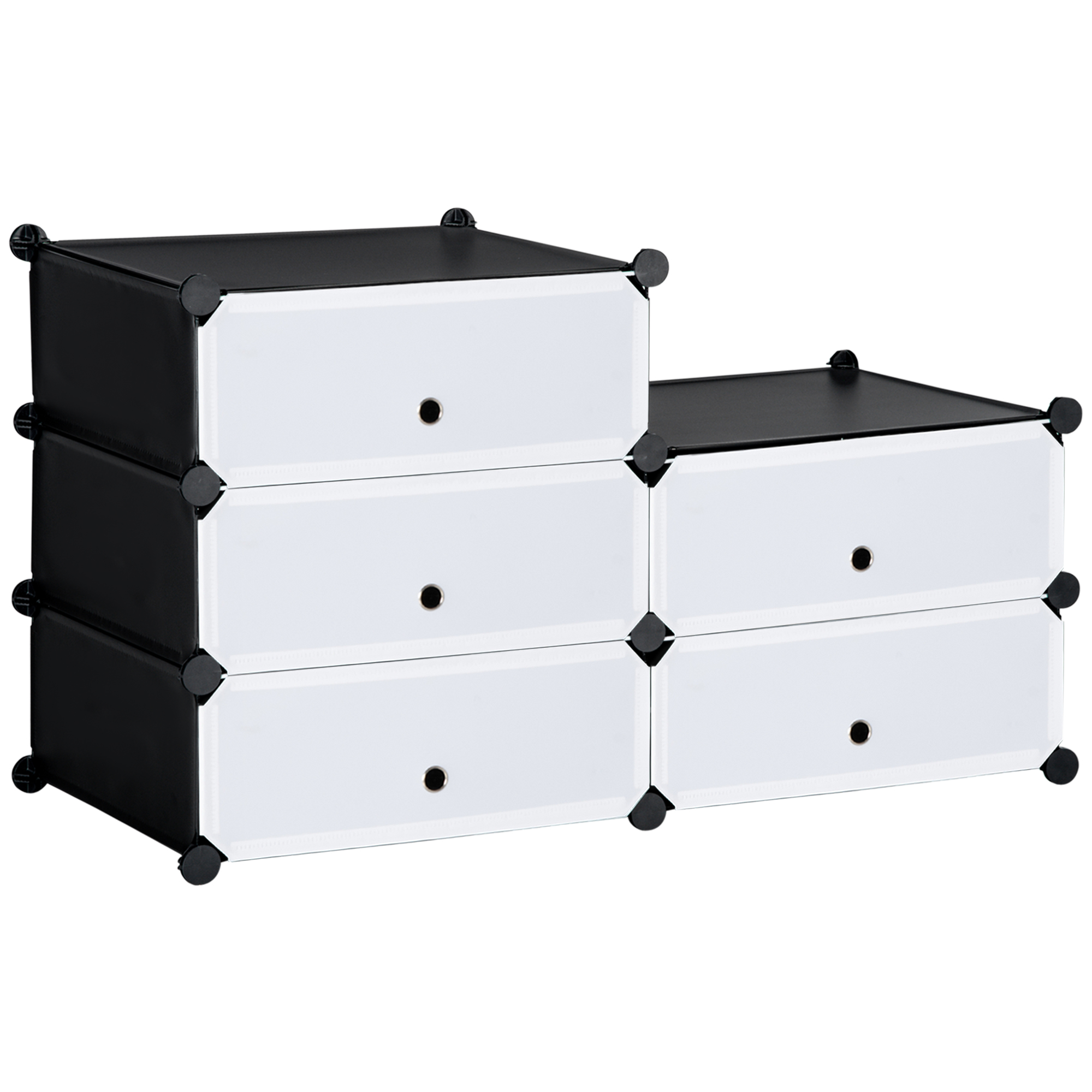 Modulares Regalsystem für 6 Paar Schuhe, 49 cm x 36,5 cm x 108 cm, Schwarz Modulares Regalsystem für 6 Paar Schuhe, 49 cm x 36,5 cm x 108 cm, Schwarz