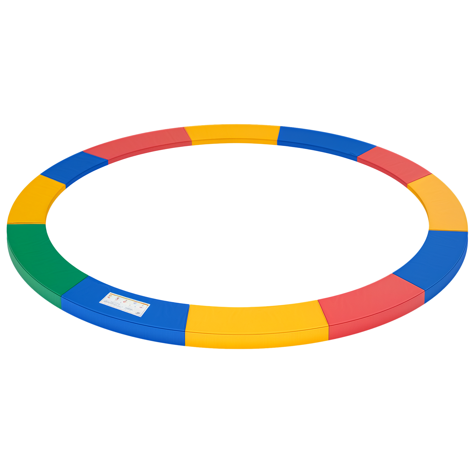 Trampolin Randabdeckung Ø366cm cm breit, Reißfest UV-resistent Federabdeckung, Wasserabweisend, Trampolinzubehör Randschutz Sicherheitsnetz Ersatzteile für Gartentrampoline, Rot+Gelb+Blau