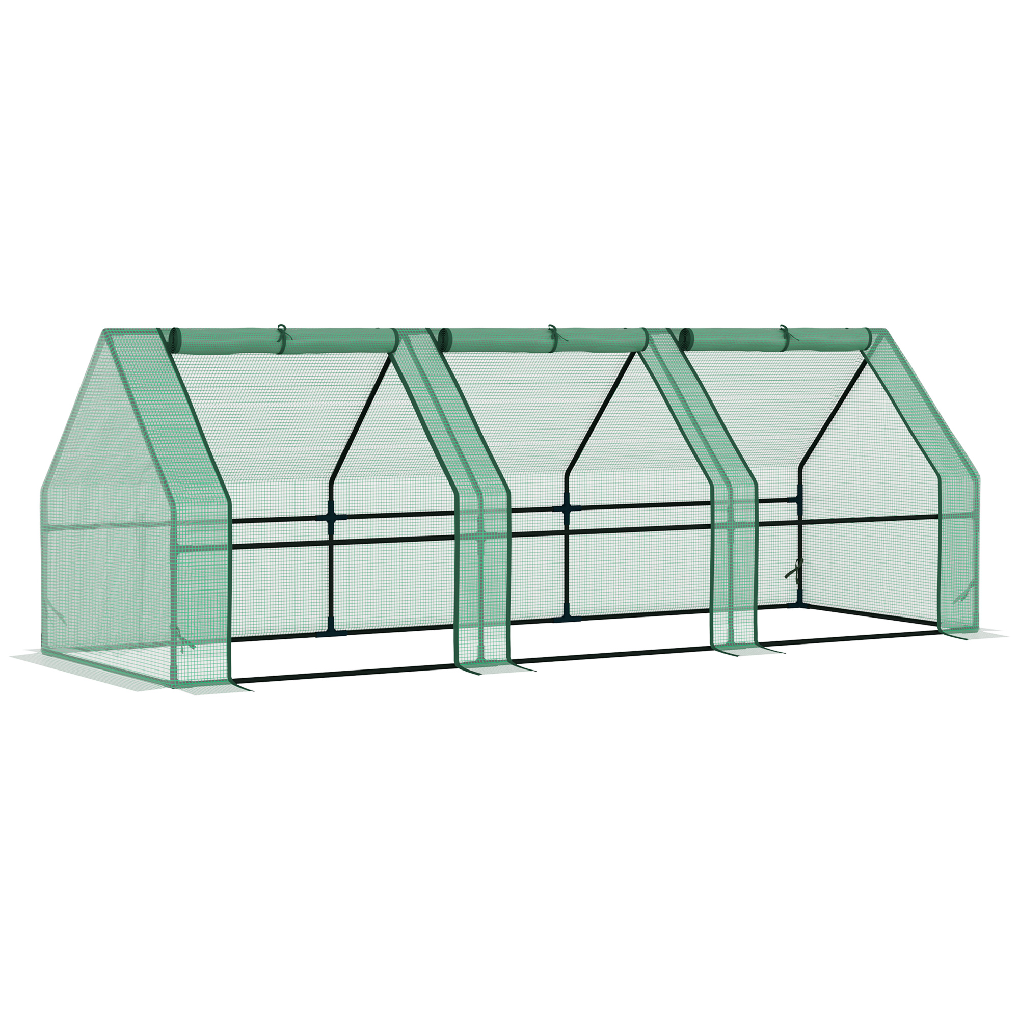 Gewächshaus mit 3 Rollfenster, PE-Gitterfolie, Foliengewächshaus aus Stahl, Treibhaus für Balkon, Garten, Tomatenhaus 270x90x90cm, Tomatengewächshaus für Gemüse, Blumen, Pflanzen, Grün Gewächshaus mit 3 Rollfenster, PE-Gitterfolie, Foliengewächshaus aus Stahl, Treibhaus für Balkon, Garten, Tomatenhaus 270x90x90cm, Tomatengewächshaus für Gemüse, Blumen, Pflanzen, Grün