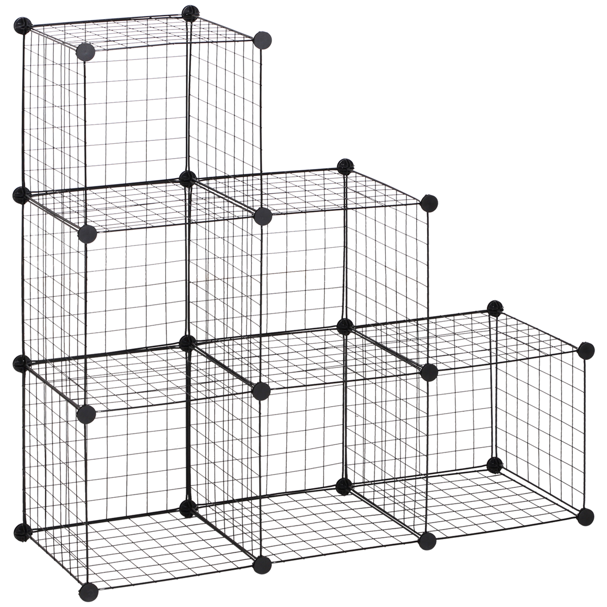 Metallwürfel-Regal, Anpassbarer Würfelschrank für Kleidung, Bücher, Spielzeug, flexibel, 109L x 37B x 109H cm, Schwarz Metallwürfel-Regal, Anpassbarer Würfelschrank für Kleidung, Bücher, Spielzeug, flexibel, 109L x 37B x 109H cm, Schwarz
