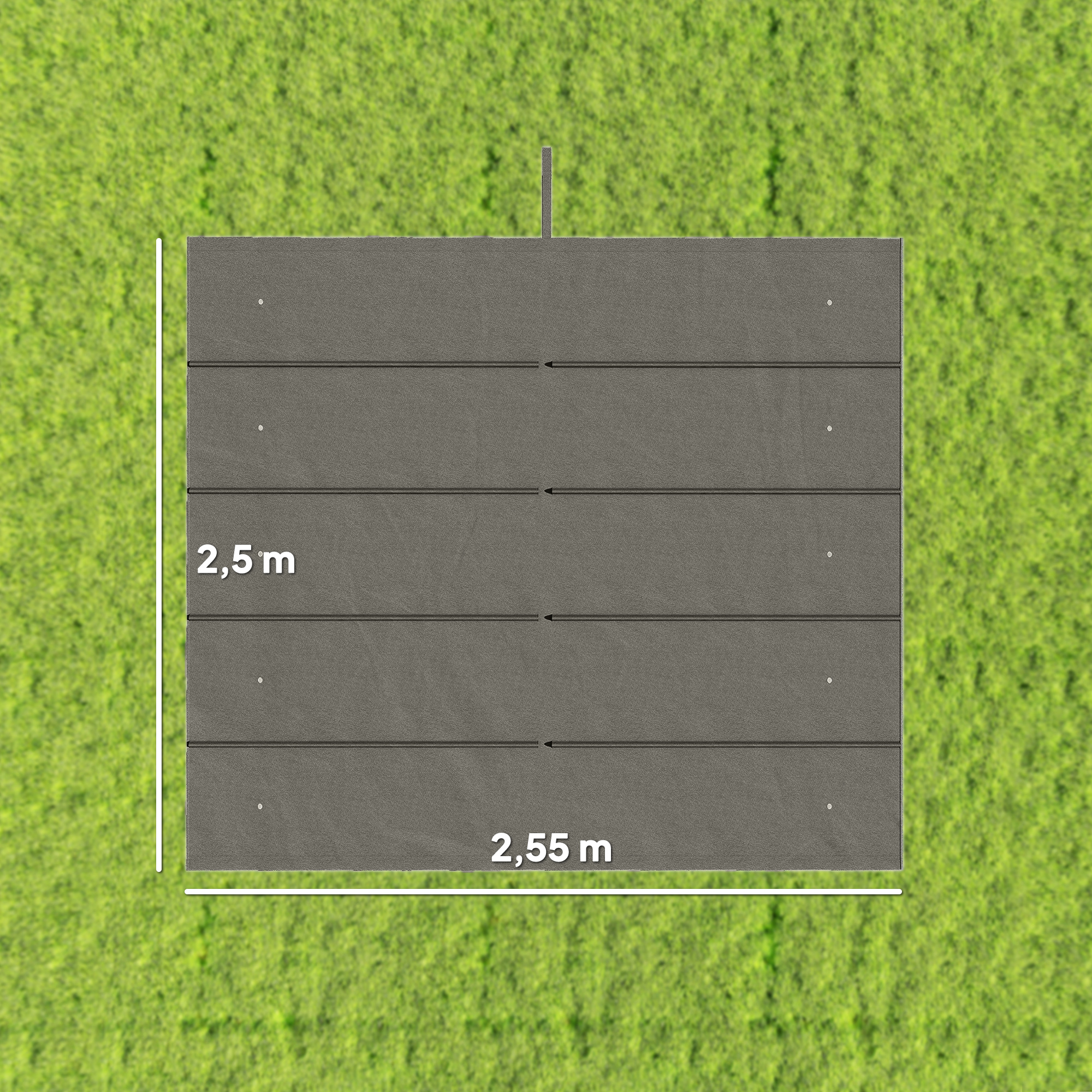Ersatzdach für 3 x 3 m Pergola, einziehbar, mit Regenabflusslöchern, wetterfest, Polyester, Hellgrau