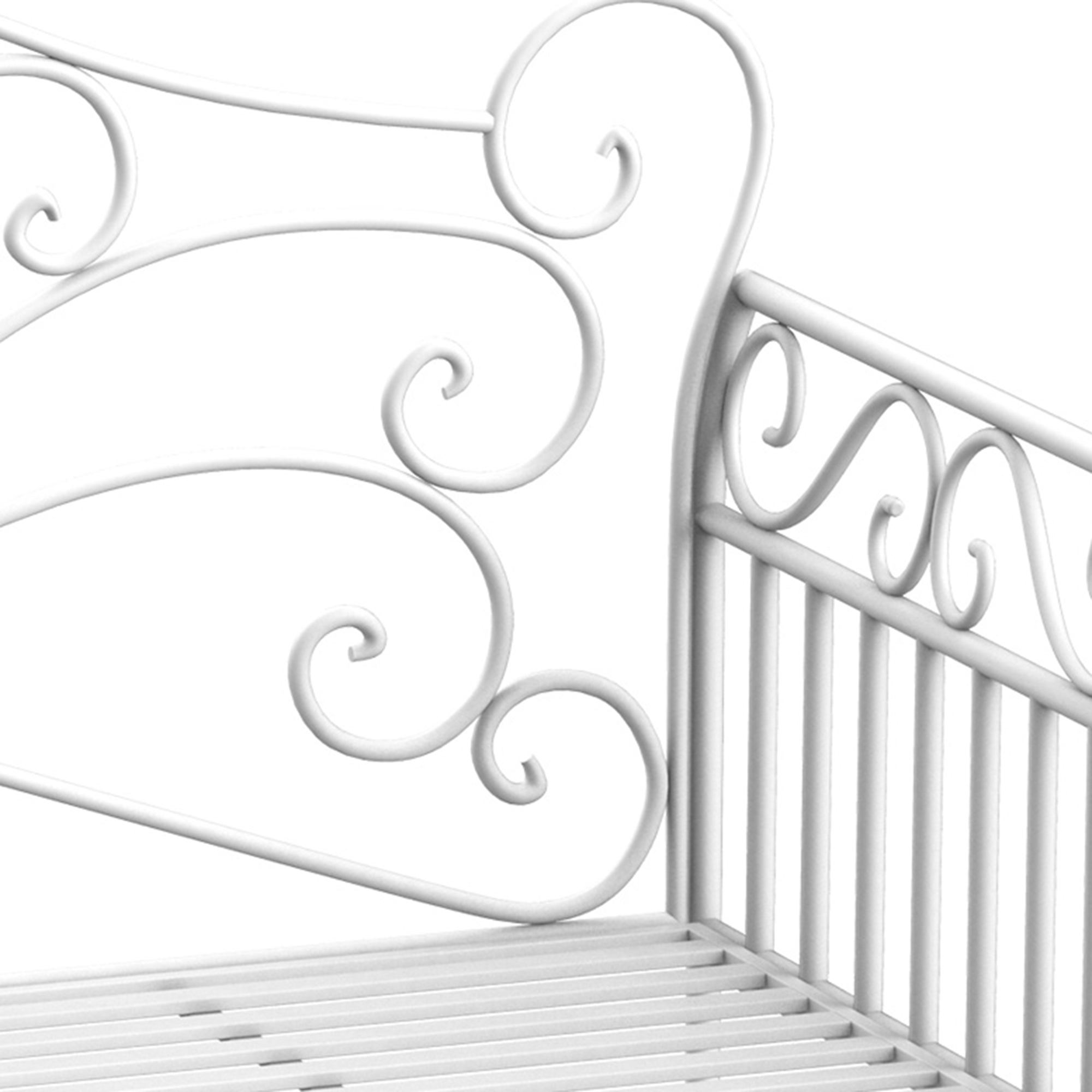 2-Sitzer Gartenbank robust, Parkbank rostfrei Sitzbank Bank Gartenmöbel 111 x 50 x 98cm, Weiß